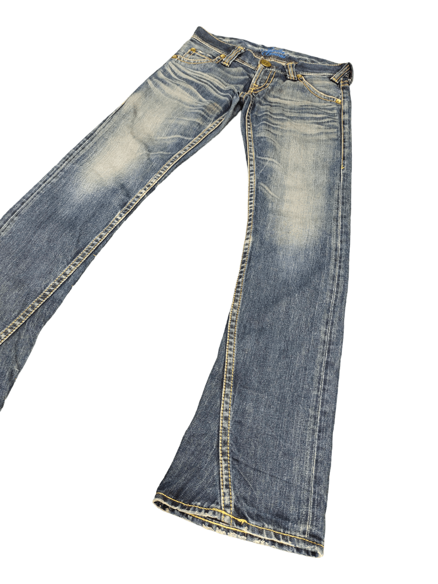 If Six Was Nine Flare Jeans Rodeo Crowns Spiral Cut Faded Low Rise Boot Cut Size US 27 - 1 Thumbnail