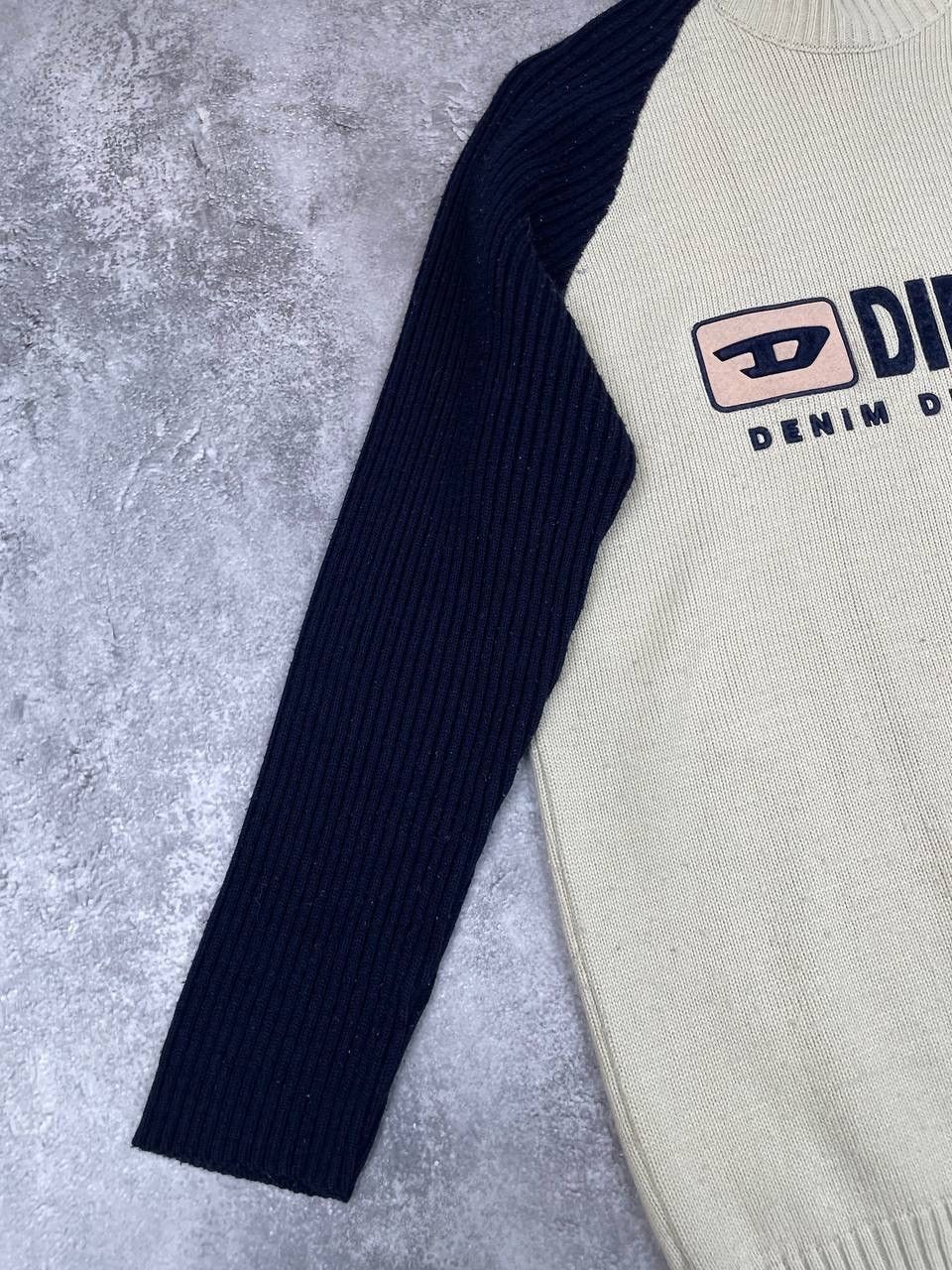 Diesel Diesel Men Vintage Knit Sweater Beige Navy Casual Size L Size US L / EU 52-54 / 3 - 3 Thumbnail