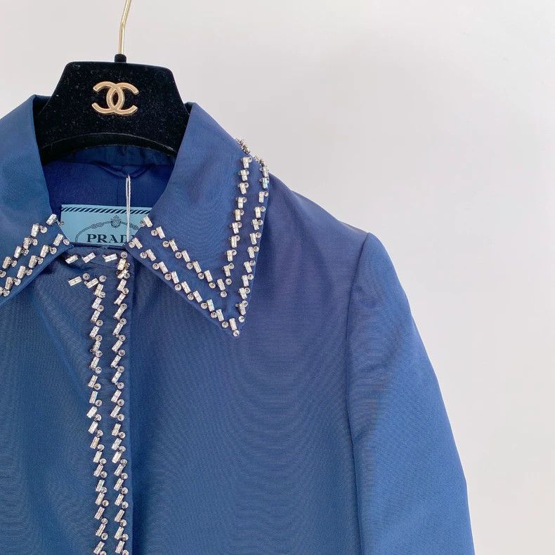 Prada Prada Blue rhinestone coat Size XS / US 0-2 / IT 36-38 - 3 Thumbnail