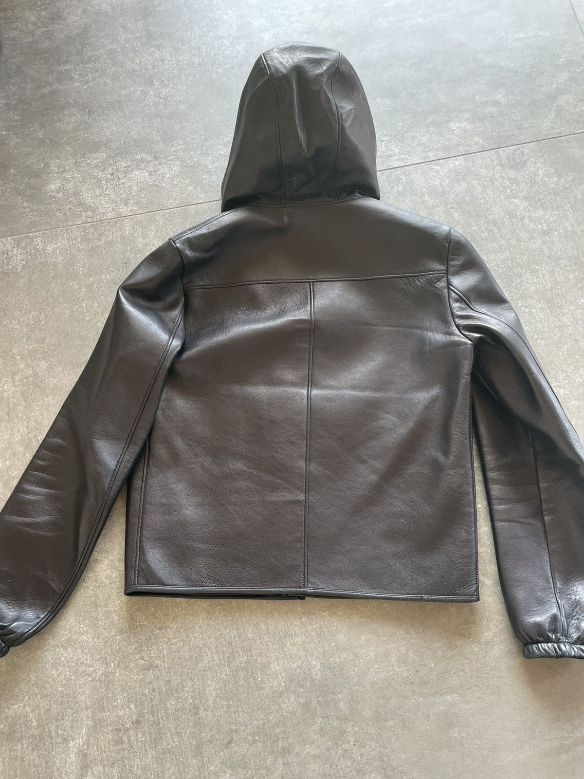 Prada Vintage Prada Japan Hooded Leather Jacket Size US M / EU 48-50 / 2 - 2 Thumbnail