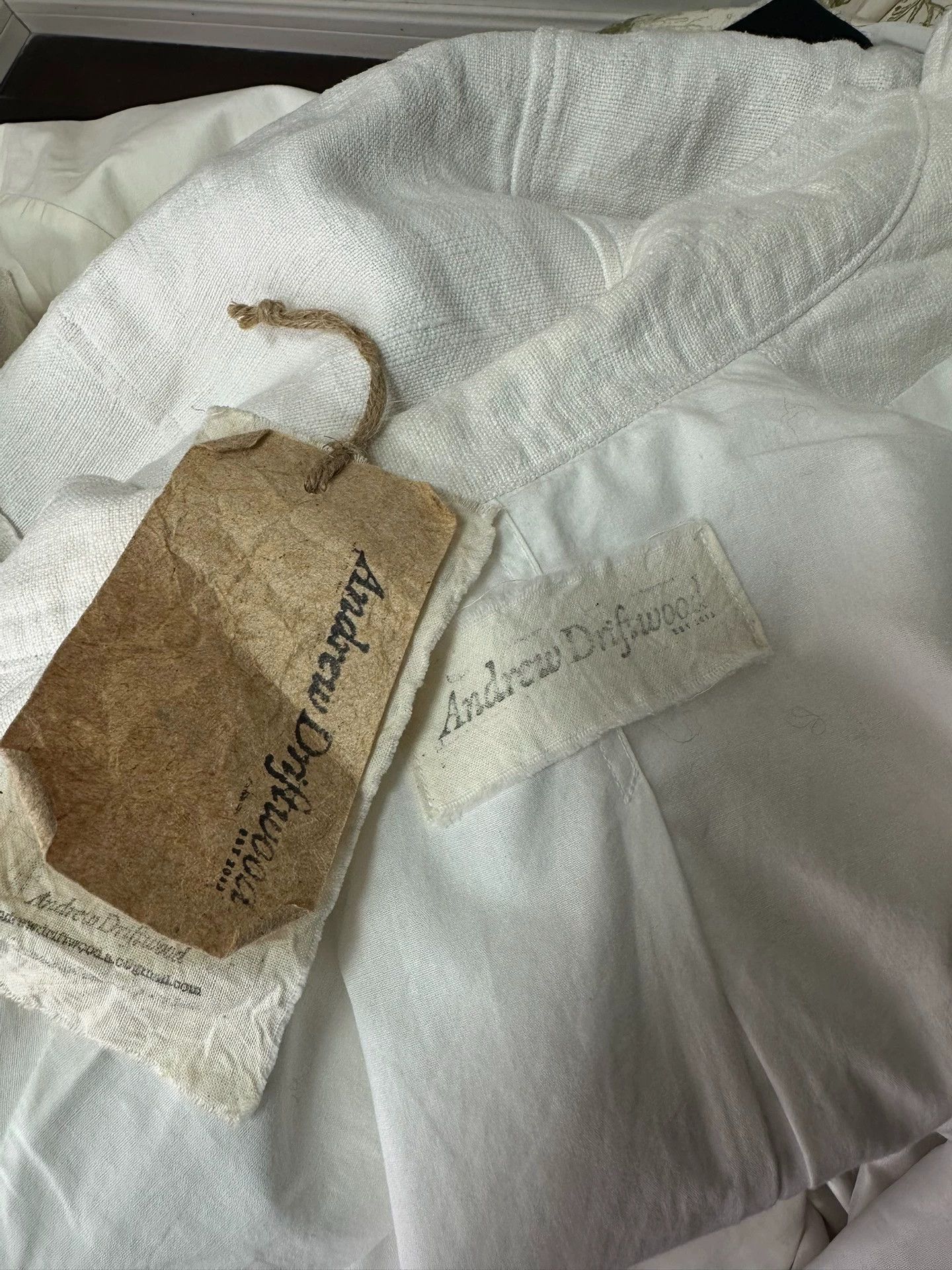Other Andrew Driftwood Antique Linen Tea-Dyed Jacket Size US S / EU 44-46 / 1 - 9 Thumbnail