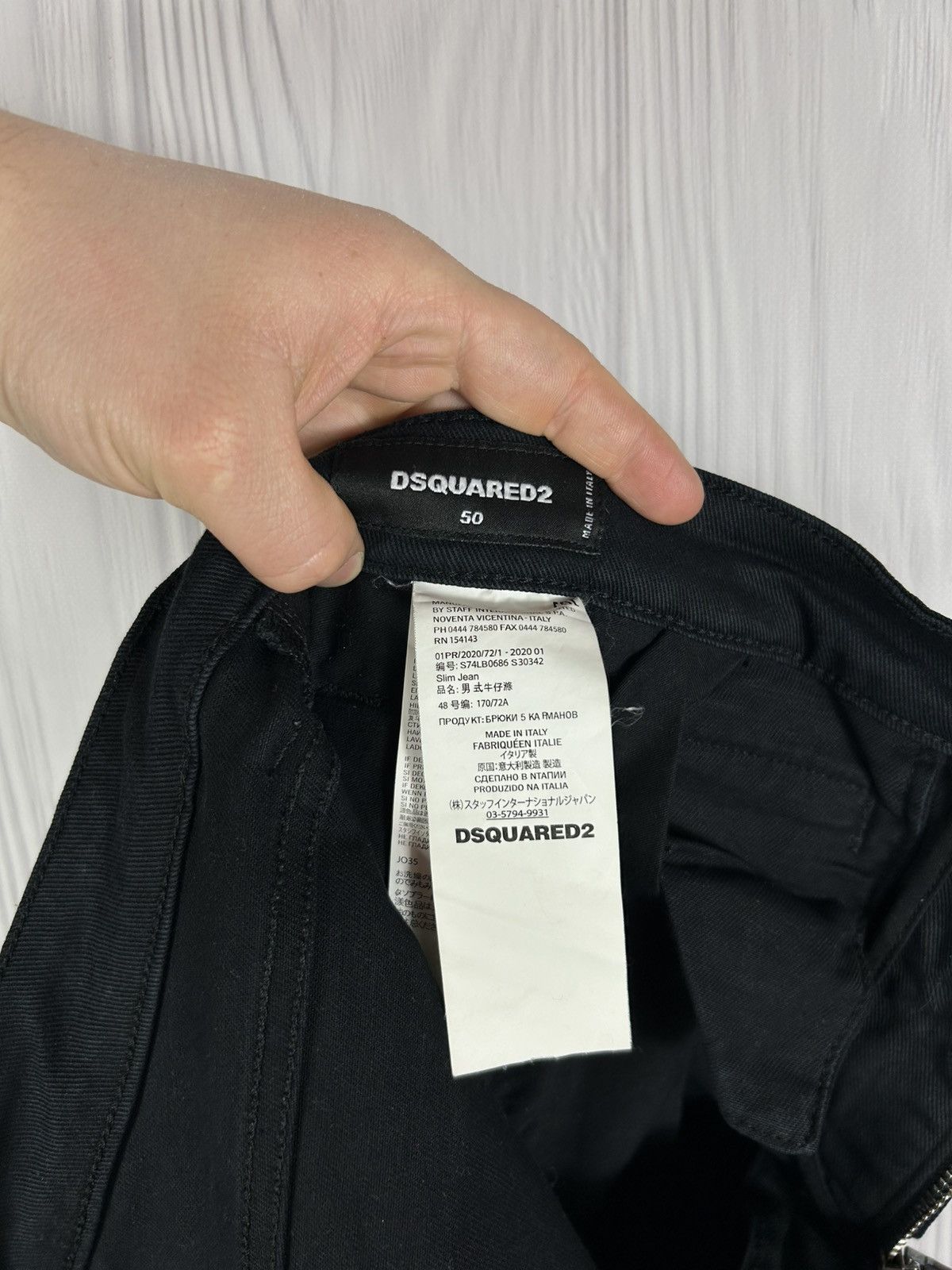 Dsquared2 DSQUARED2 Black Slim Jean Size 50 Biker Style Zip Details Size US 34 / EU 50 - 14 Thumbnail