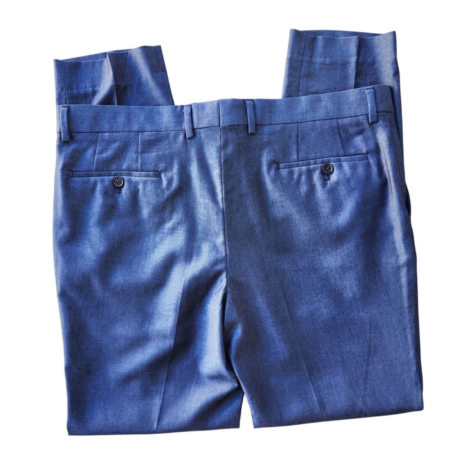 Savile Row Savile Row Men's Navy Slim Fit Dress Pants Size 38W 34L Size US 38 / EU 54 - 7 Thumbnail