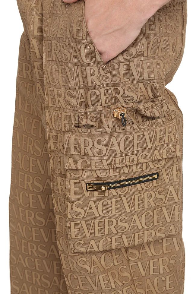 Versace o1y0525 Logo Cargo Pant in Brown Size US 34 / EU 50 - 5 Thumbnail