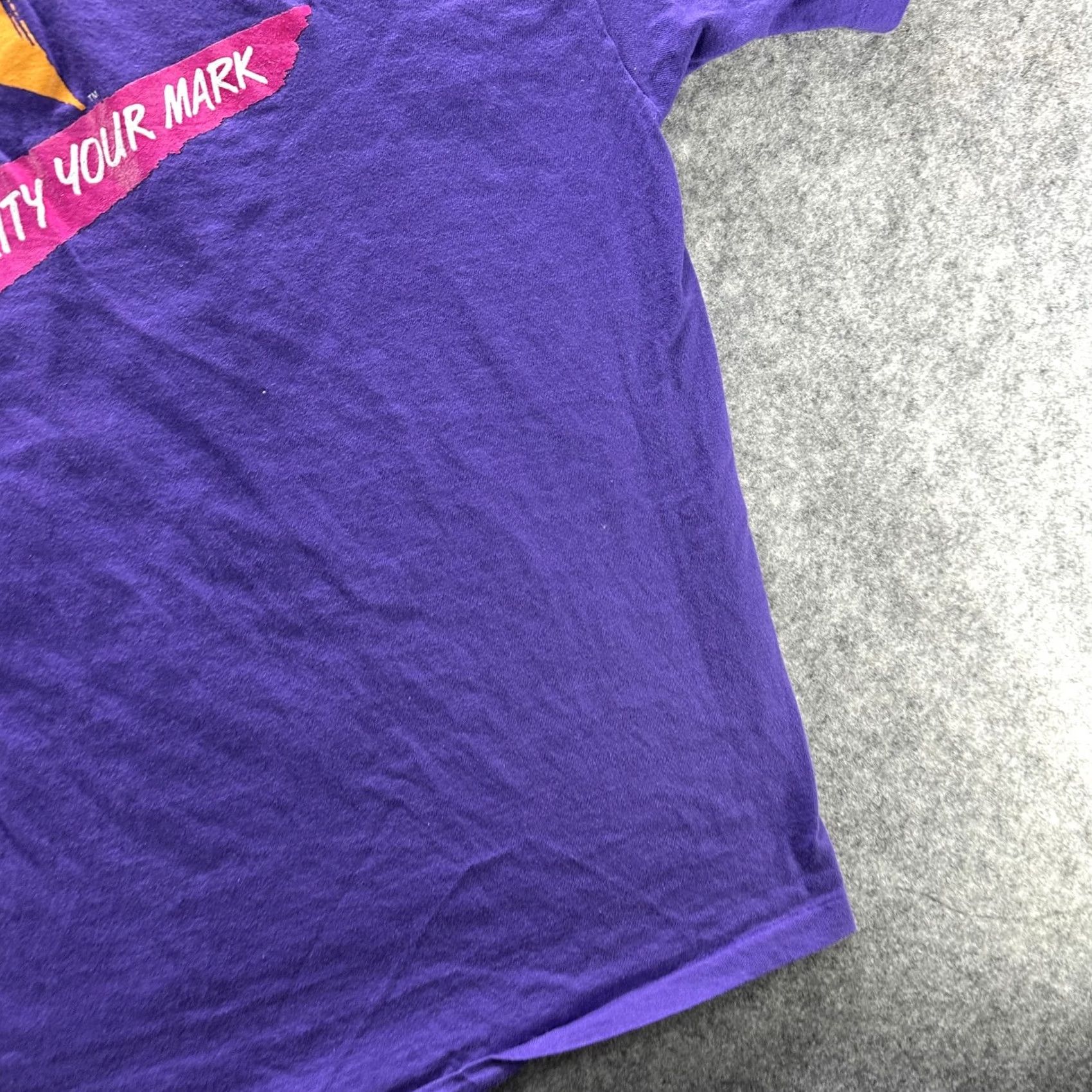 Hanes VINTAGE Hanes Shirt Mens XL Purple Make Quality Your Mark 90s Star Graphic Print Tan Size US XL / EU 56 / 4 - 5 Thumbnail