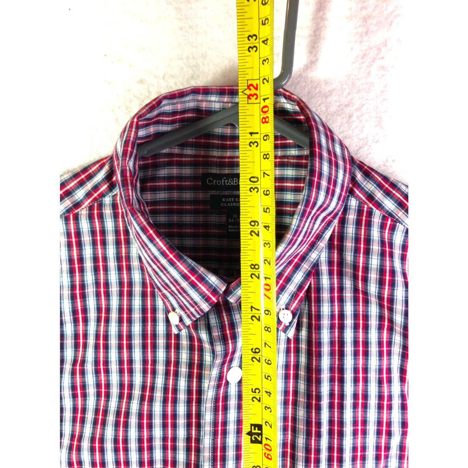 Croft & Barrow Croft & Barrow Easy Care Classic Fit Mens 16 34/35 Long Sleeve Plaid Shirt Size US L / EU 52-54 / 3 - 5 Thumbnail