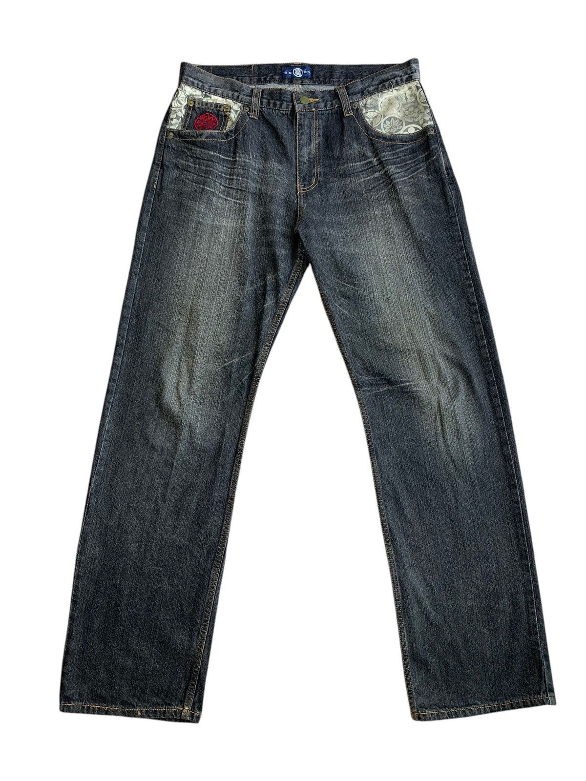 Japanese Brand Karakuri Tamashi Oni Embroidered Multipocket Denim Size US 34 / EU 50 - 3 Thumbnail