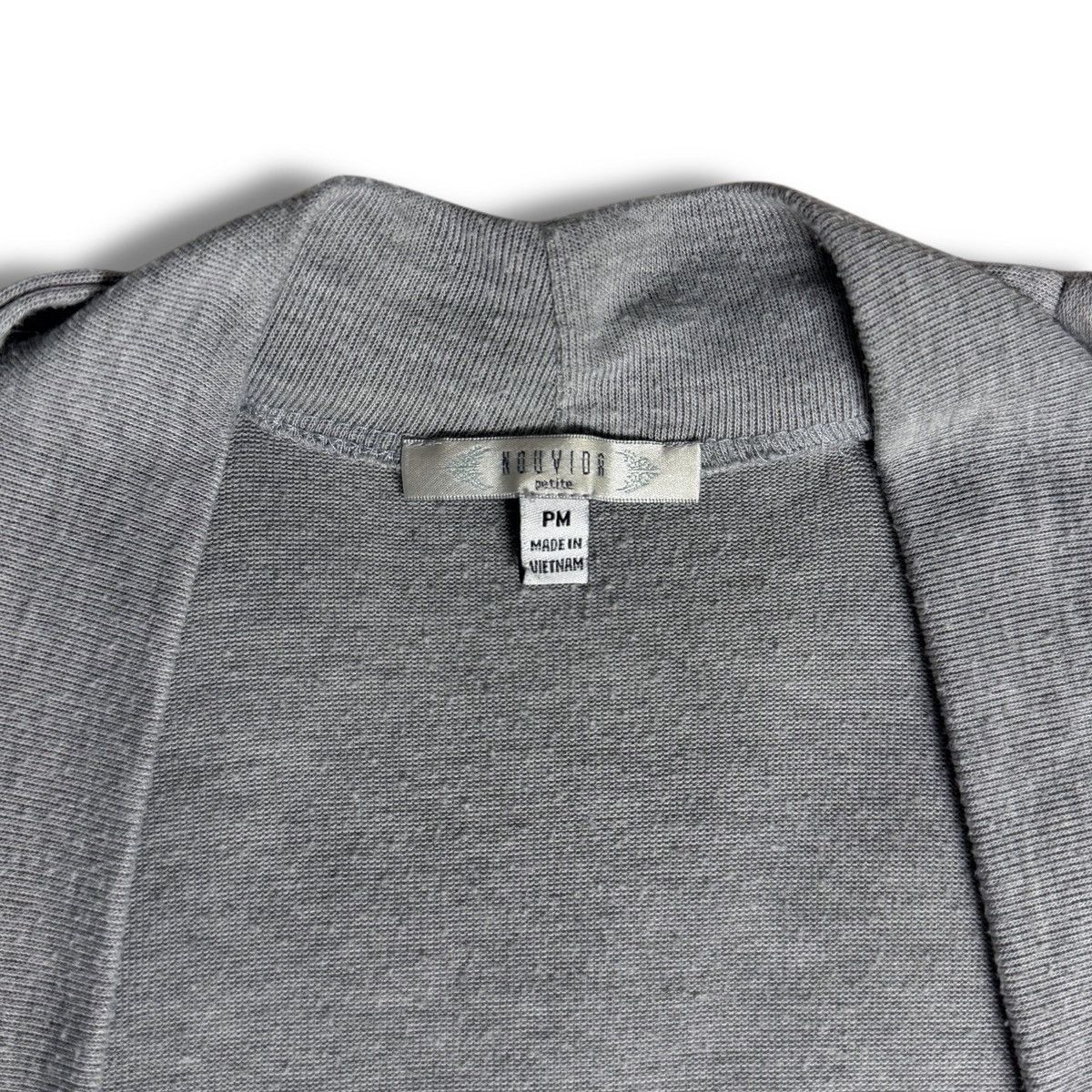 Other Gray Draped Open Front Cardigan Sweater w/ Fabric Twists Size M / US 6-8 / IT 42-44 - 7 Thumbnail