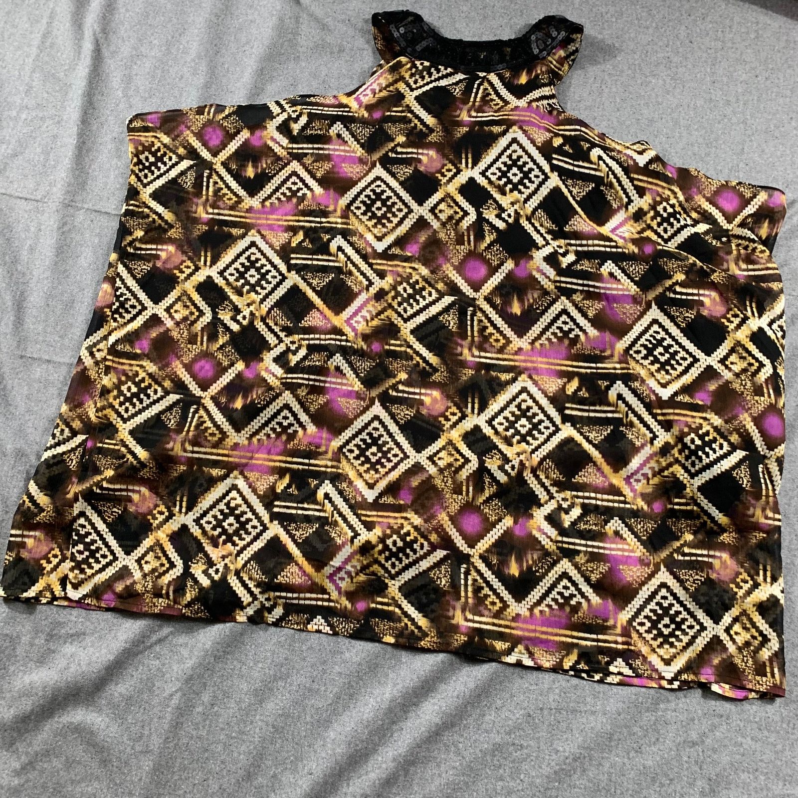 Alfani Alfani Top Womens Size 10 Tribal Pattern Multi Color Size L / US 10 / IT 46 - 2 Thumbnail