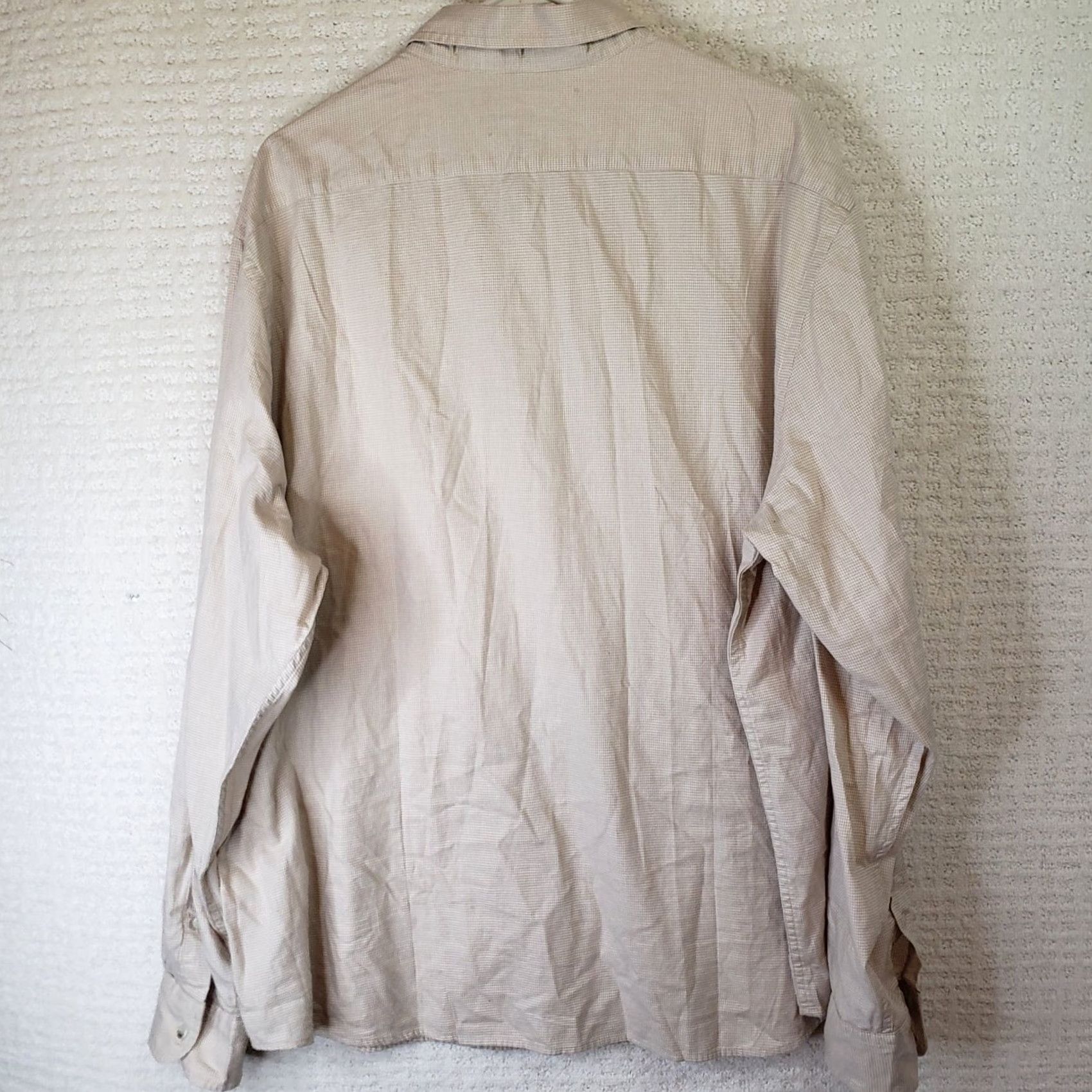 Banana Republic Banana Republic Shirt Men's XXL Beige Check Slim Fit Long Sleeve Button-Up Size US XXL / EU 58 / 5 - 4 Thumbnail