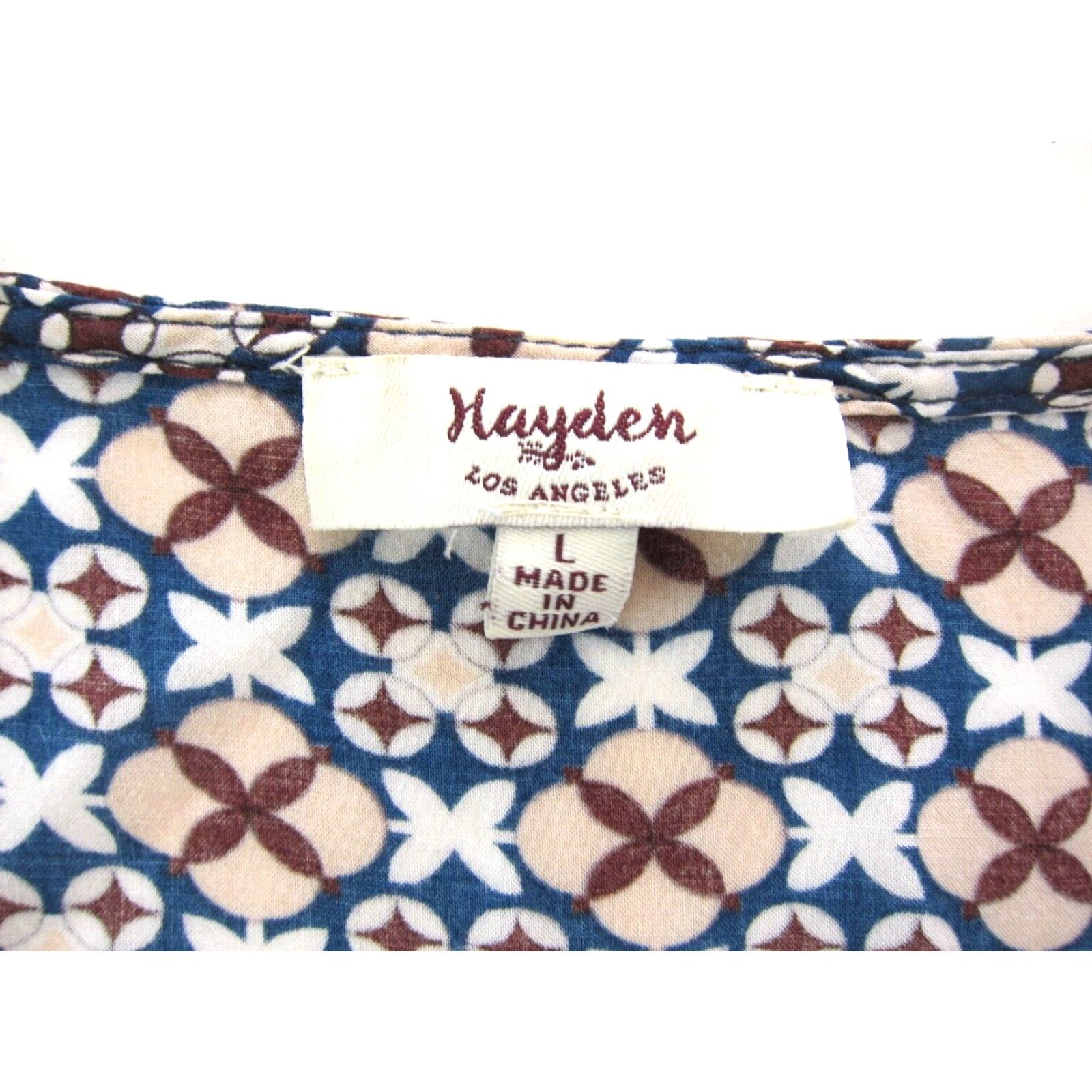 Vintage Hayden Los Angeles 100% Rayon Red Floral Geometric Tunic Smock Dress L - Vintage? (No) Size L / US 10 / IT 46 - 3 Thumbnail