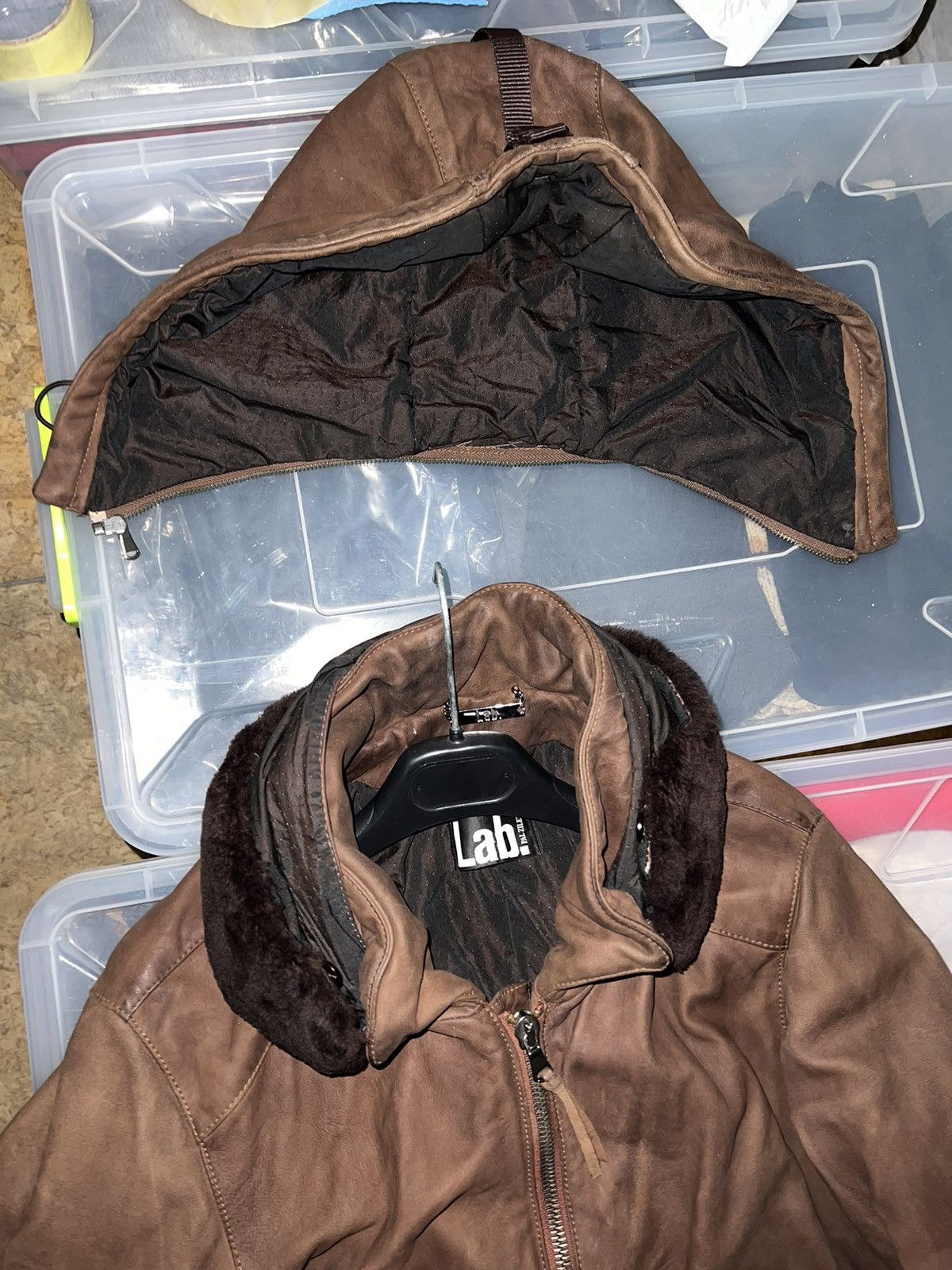 Pal Zileri Pal Zileri Lab Leather Hooded Bomber Jacket Aviator Fly Size US M / EU 48-50 / 2 - 24 Thumbnail