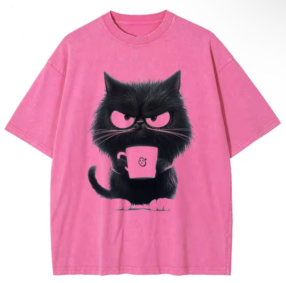 Japanese Brand Y2K Vintage Gothic Black Cat Pink Print Distressed T-Shirt Size US XXL / EU 58 / 5 - 1 Thumbnail