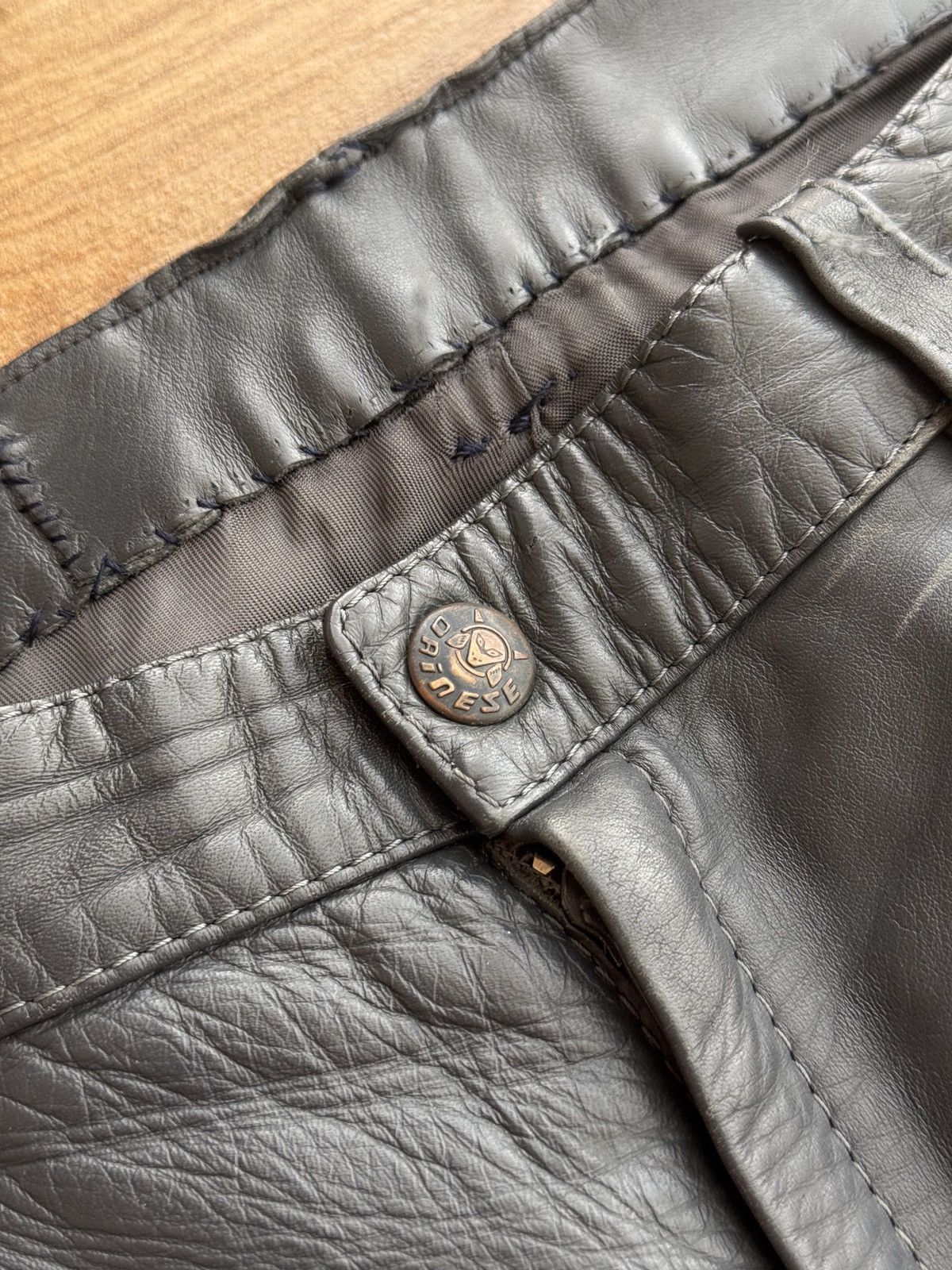 Dainese × Genuine Leather × Vintage Vintage Dainese Streetwear Leather Moto W' Pants Size 25" / US 0 / IT 36 - 6 Thumbnail