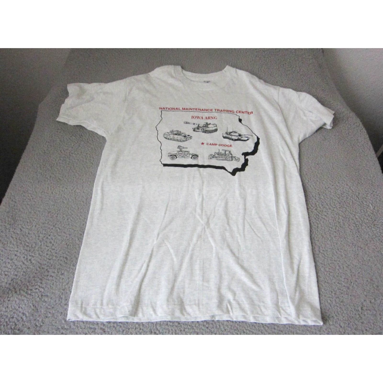 Vintage VINTAGE Military Shirt Adult XL Gray Short Sleeve Crew Neck Mens T-Shirt Single Stitch Stitch Logo Pattern Solid 90s? Size US XL / EU 56 / 4 - 2 Thumbnail