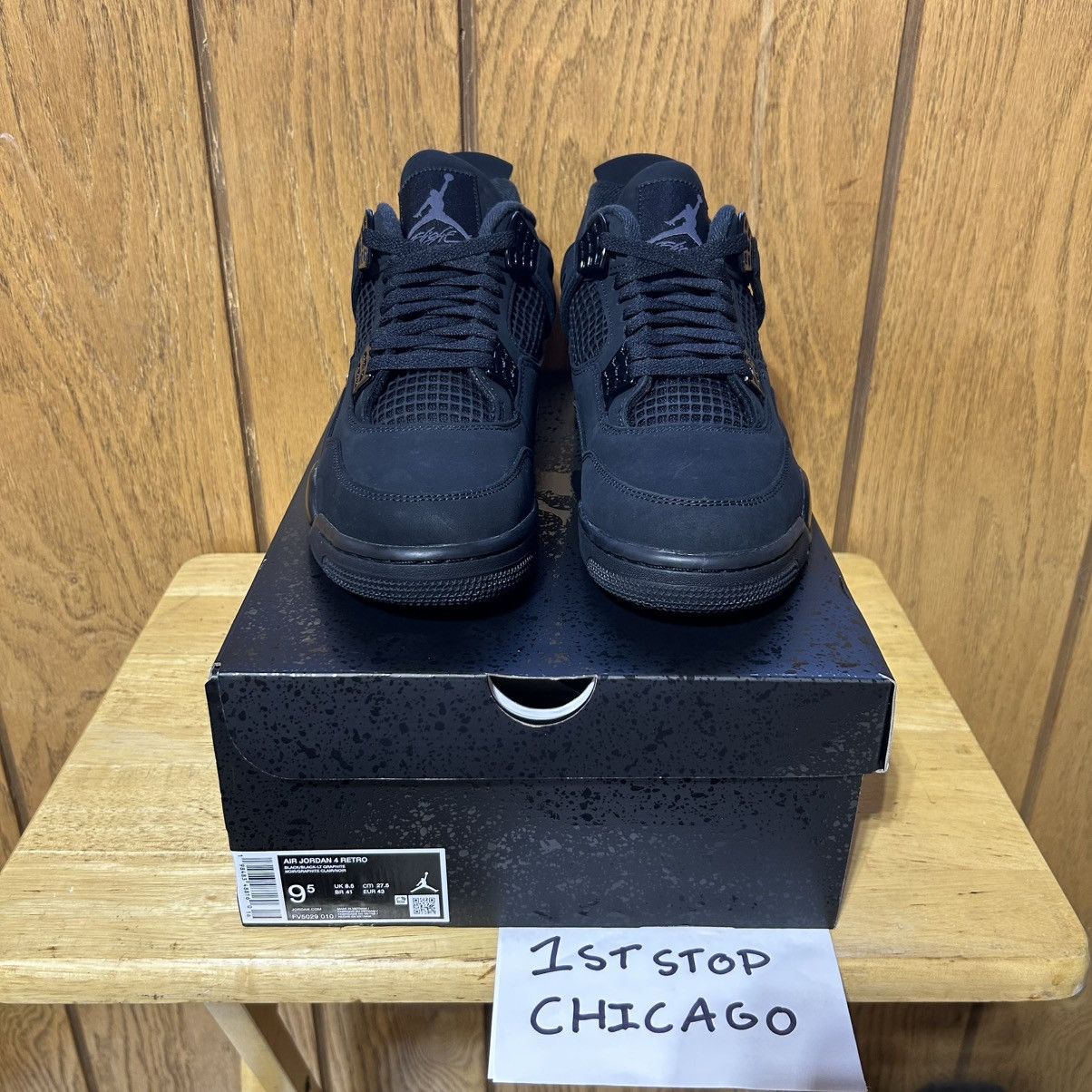 Jordan Brand Nike Air Jordan 4 Retro 2025 Black Cat FV5029-010 9.5 NEW Size US 9.5 / EU 42-43 - 2 Thumbnail