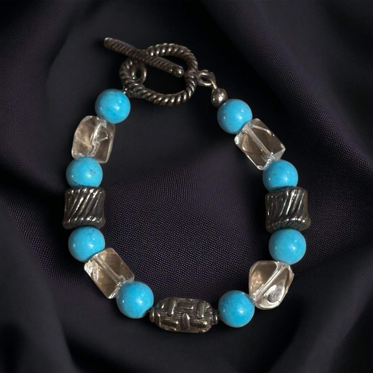 Other Turquoise and silver bead toggle bracelet Size ONE SIZE - 1 Thumbnail