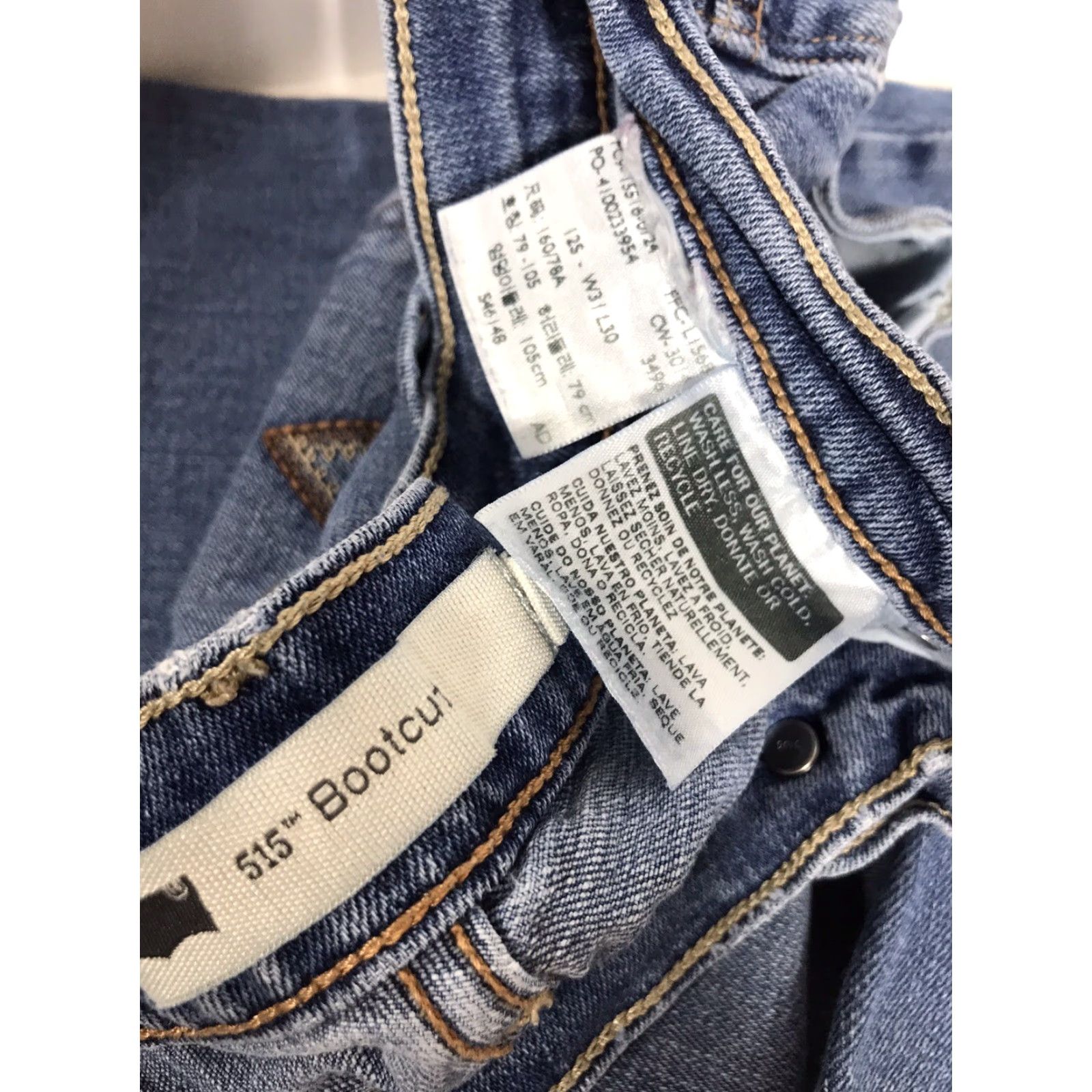 Levi's LEVI'S 515 Bootcut Jeans Womens Size 12P Short Denim Mid Rise Blue 30" Inseam Belt Loops 98% Cotton 2% Spandex Size 34" / US 12 / IT 48 - 2 Thumbnail