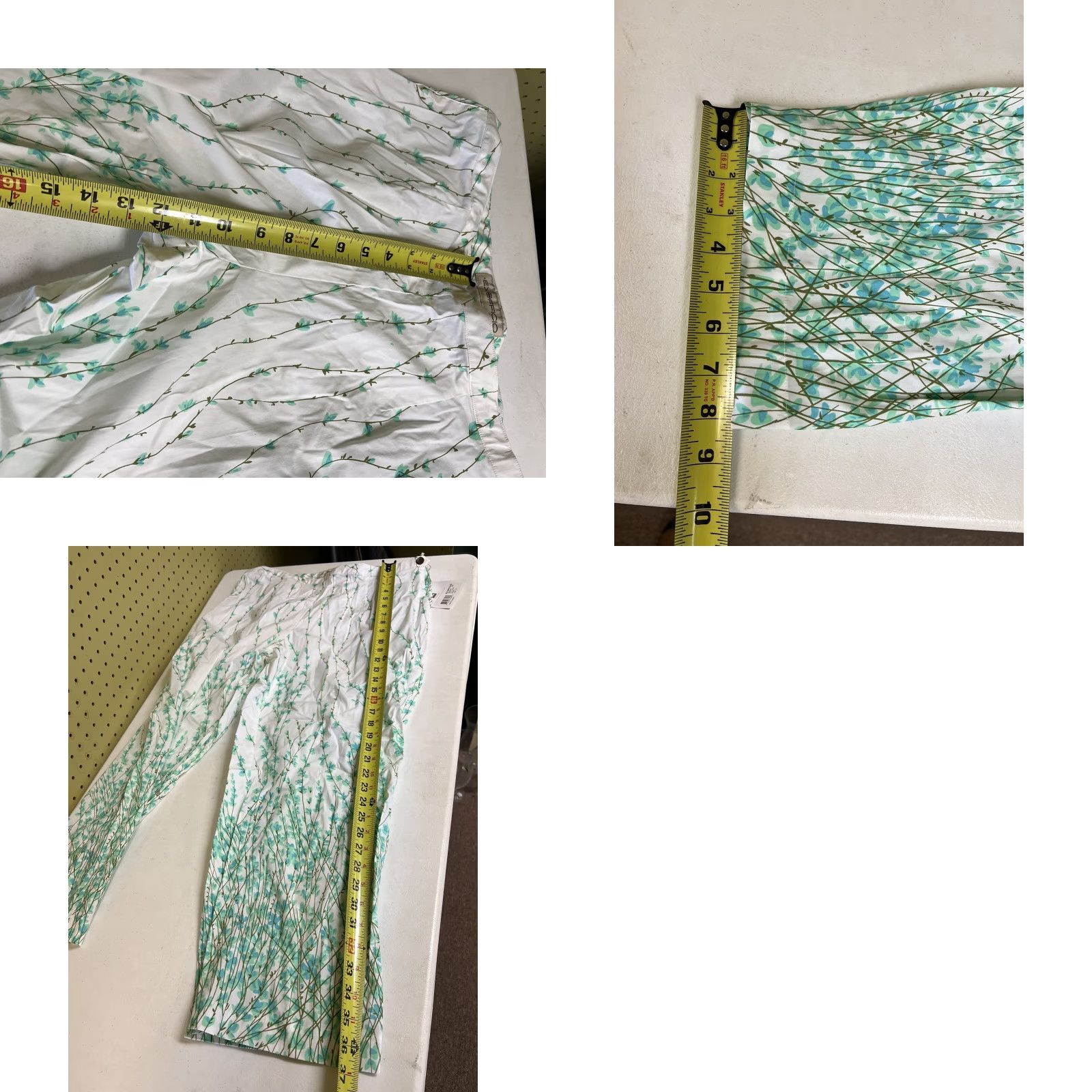 ExOfficio ExOfficio Vignette Capri Pants Womens Travel White Floral Cotton Blend 16 Regular Size 16 Women Size 38" / US 16 / IT 52 - 8 Thumbnail