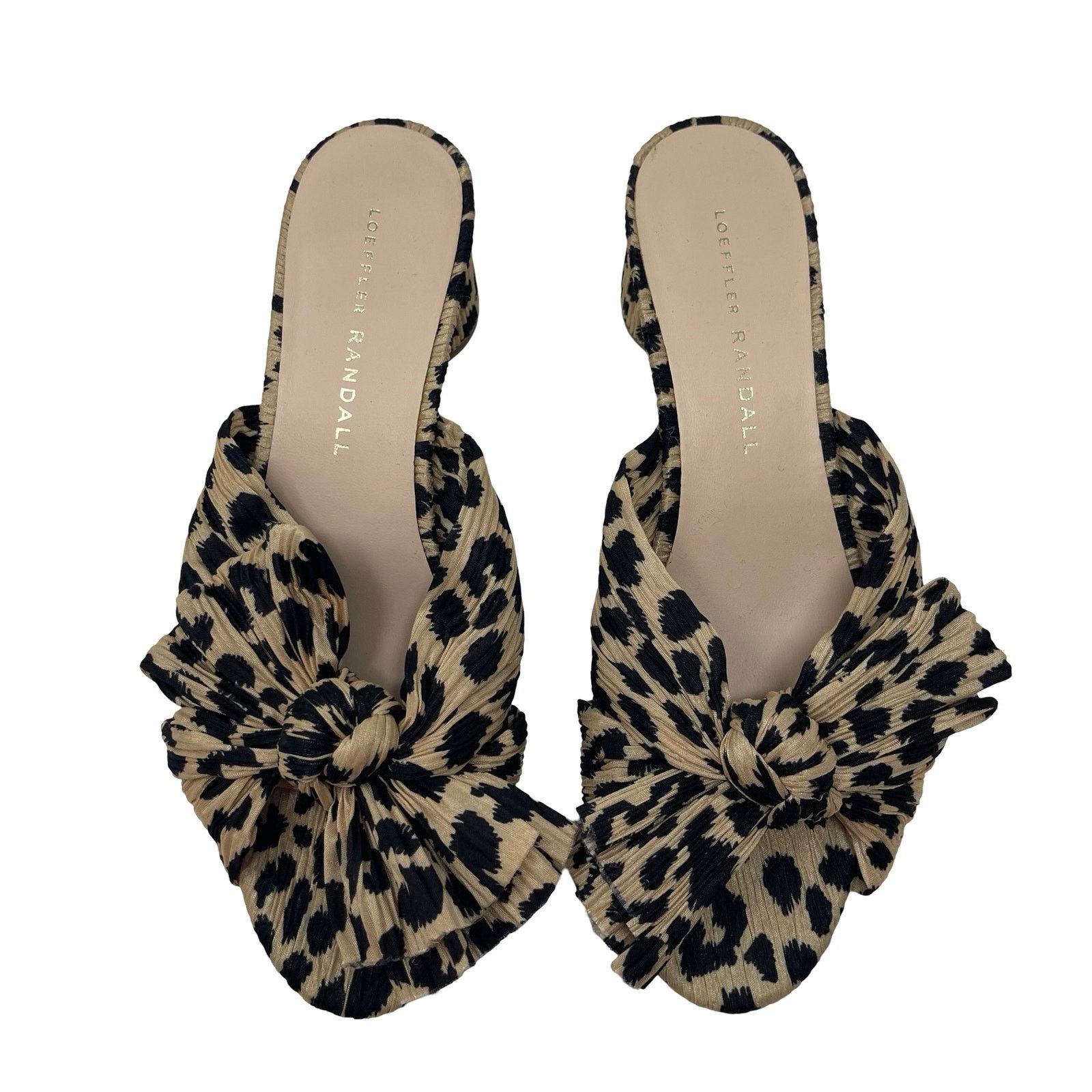 Loeffler Randall Loeffler Randall Emilia Leopard Pleated Bow Sandal sz 6 Size US 6 / IT 36 - 3 Thumbnail