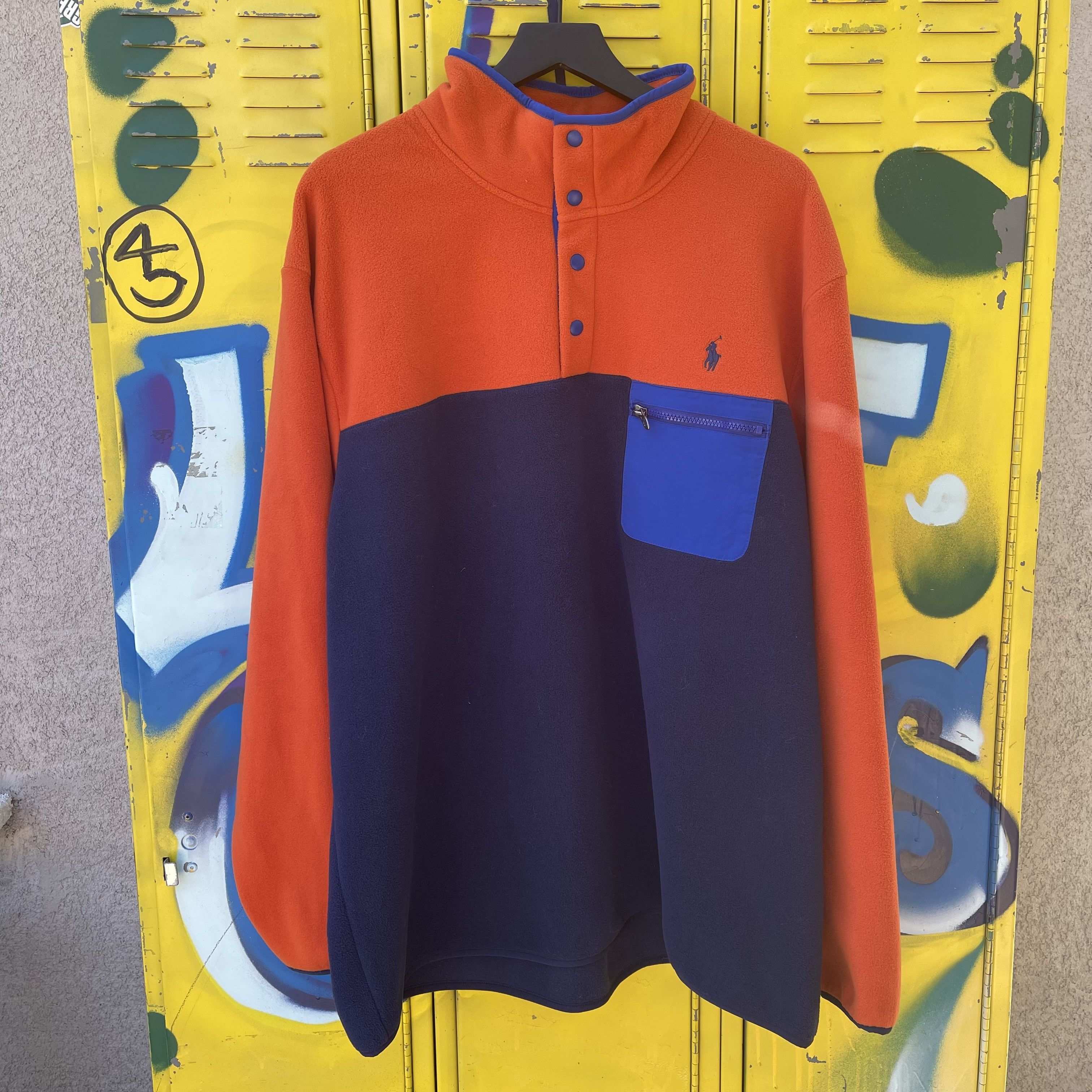 image of Polo Ralph Laurent Fleece Sweater in Orange, Men's (Size 2XL)