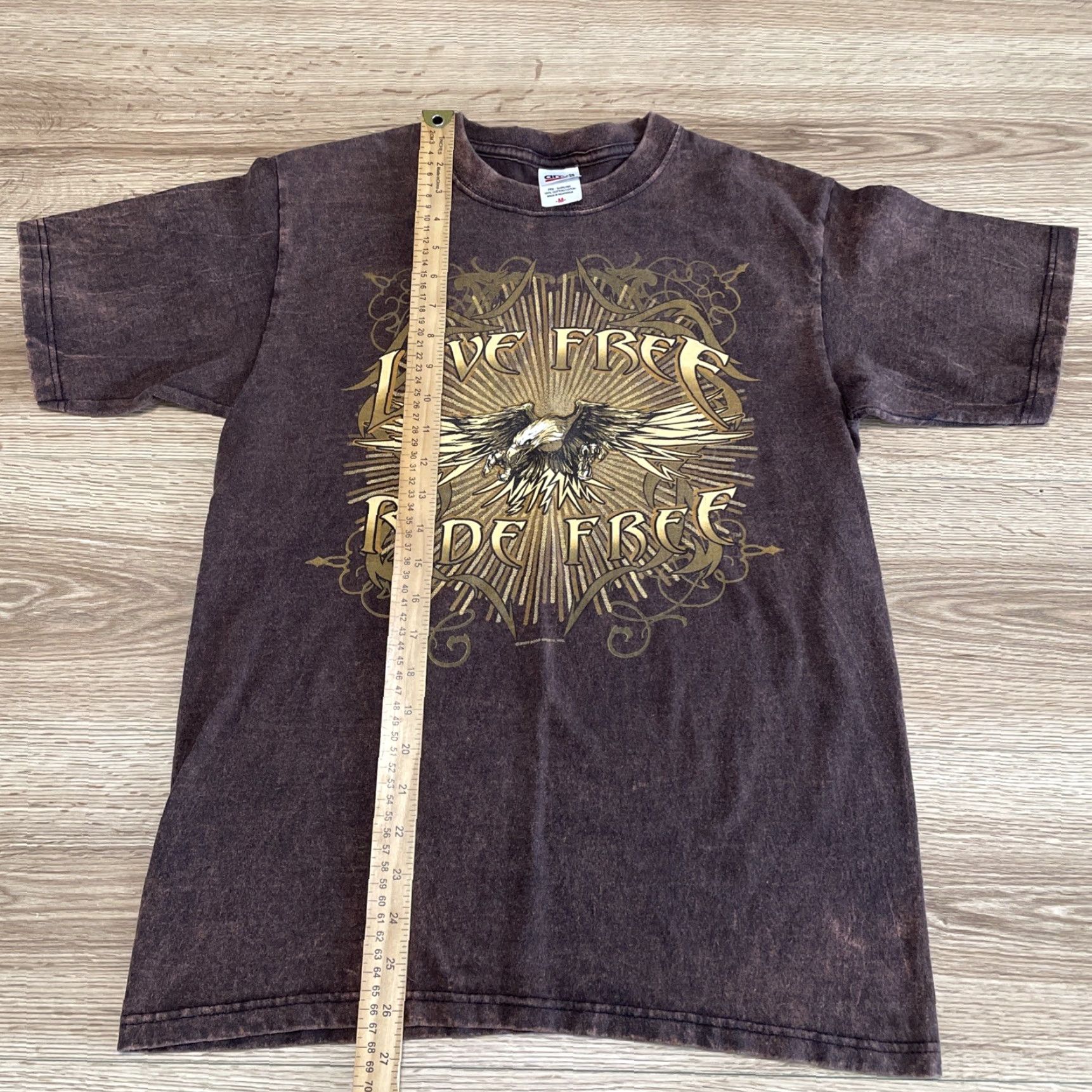 Anvil VINTAGE Anvil Men's T-Shirt Size Medium Brown "Live Free Ride Free" 2007 Sports Good Size US M / EU 48-50 / 2 - 5 Thumbnail