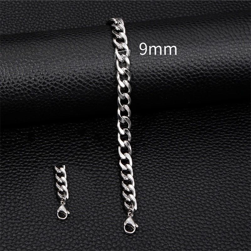 Jewelry 3-11mm Thick Waterproof Chain Bracelet Size ONE SIZE - 7 Thumbnail