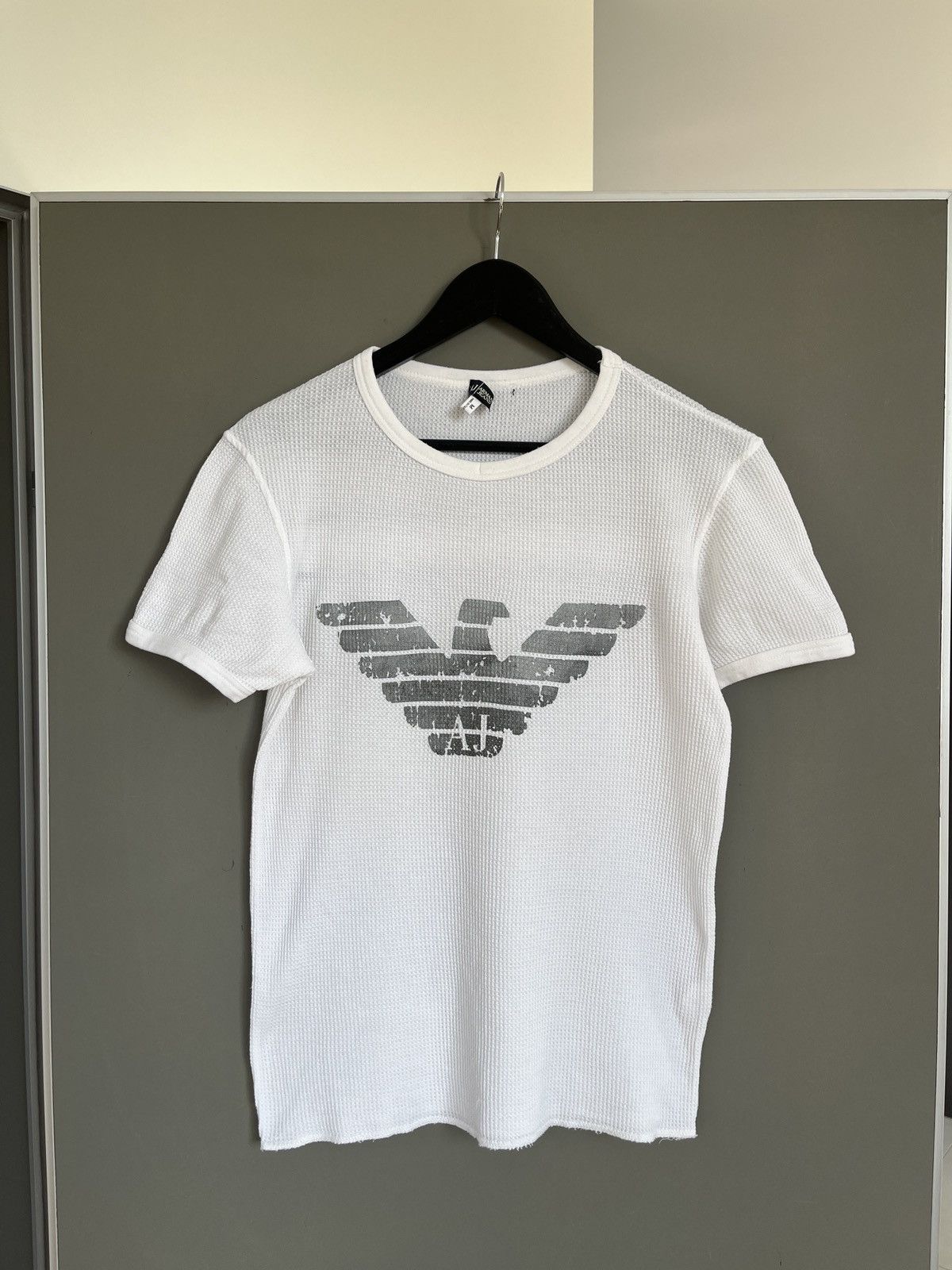 Giorgio Armani Vintage Armani Jeans Big Logo Waffle T-shirt Size US M / EU 48-50 / 2 - 1 Thumbnail