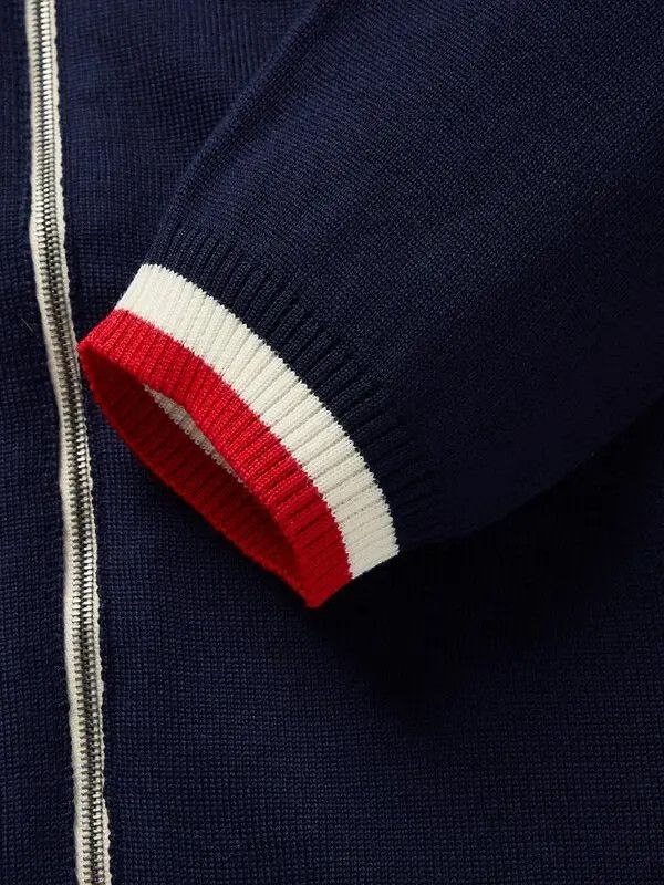 Gucci Gucci GG Logo-appliquéd Striped Wool Zip-up Sweater Size US M / EU 48-50 / 2 - 6 Thumbnail