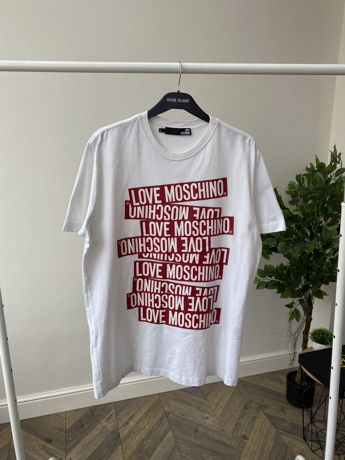 Moschino × Vintage Vintage Love Moschino Printed White T-shirt Size US L / EU 52-54 / 3 - 2 Thumbnail