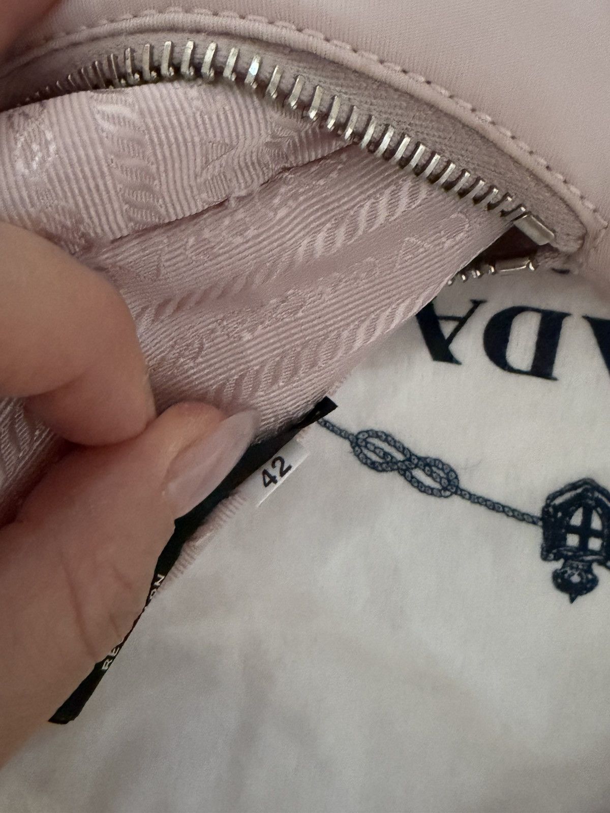 Prada Prada Re-Nylon & Saffiano leather bag in Alabaster Pink Size ONE SIZE - 10 Thumbnail