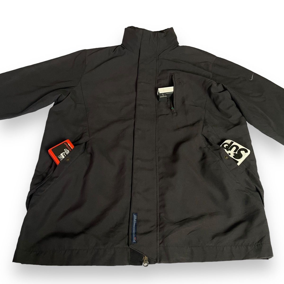 Nike Y2K NIKE SWOOSH BUTTON UP FULL ZIP LONG JACKET Size US XL / EU 56 / 4 - 4 Thumbnail