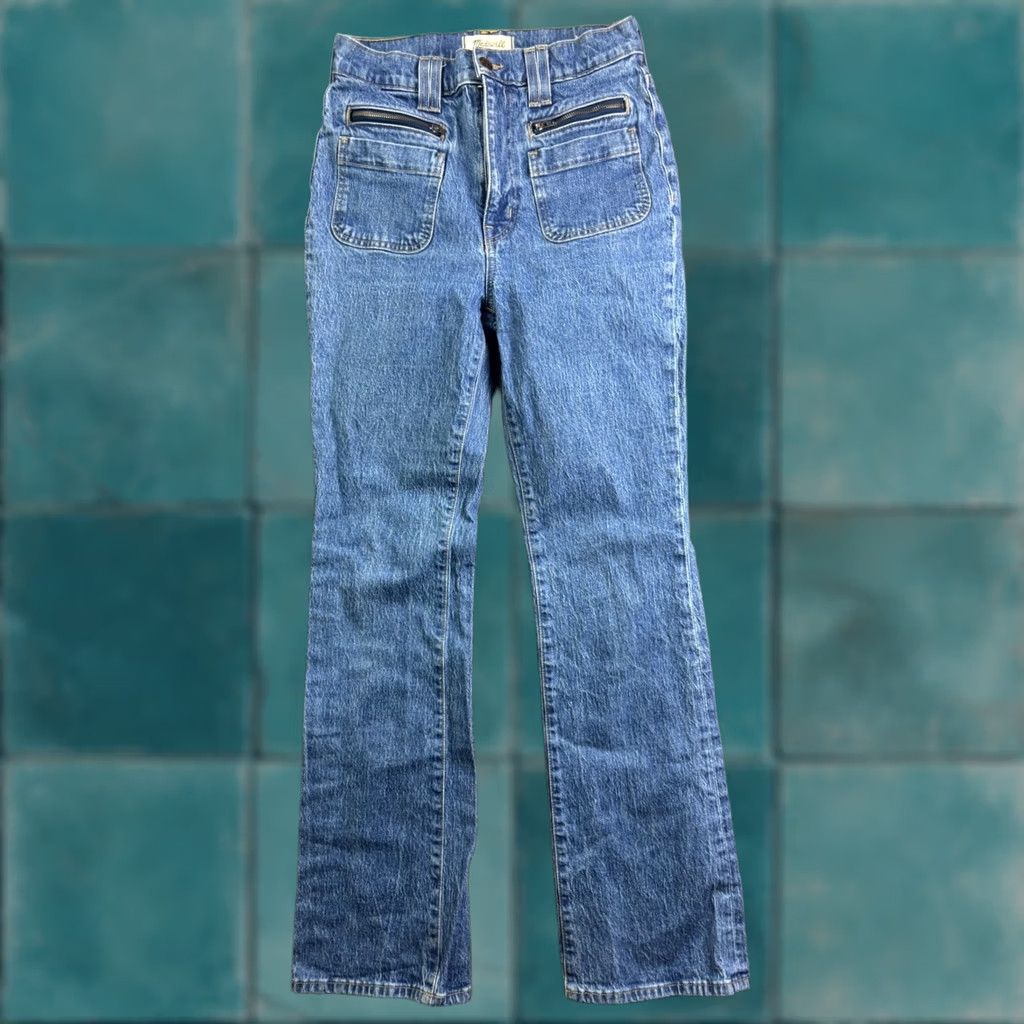 Madewell Madewell Jeans Womens 27 Blue High Rise Zipper Pocket Straight Flare Denim Size 27" / US 4 / IT 40 - 1 Thumbnail