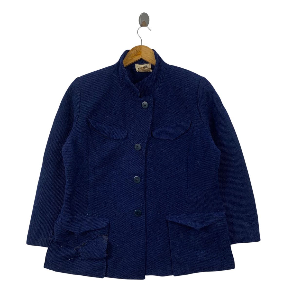 Hermes Distressed Vintage 80s HERMES PARIS France Multi PocketsCoat Size M / US 6-8 / IT 42-44 - 1 Thumbnail