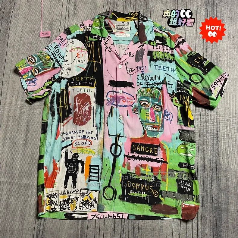 Wacko Maria Wacko Maria 21SS BASQUET GRAFFITI CUBAN COLLE SHORT-SLEEVE Size US L / EU 52-54 / 3 - 1 Thumbnail