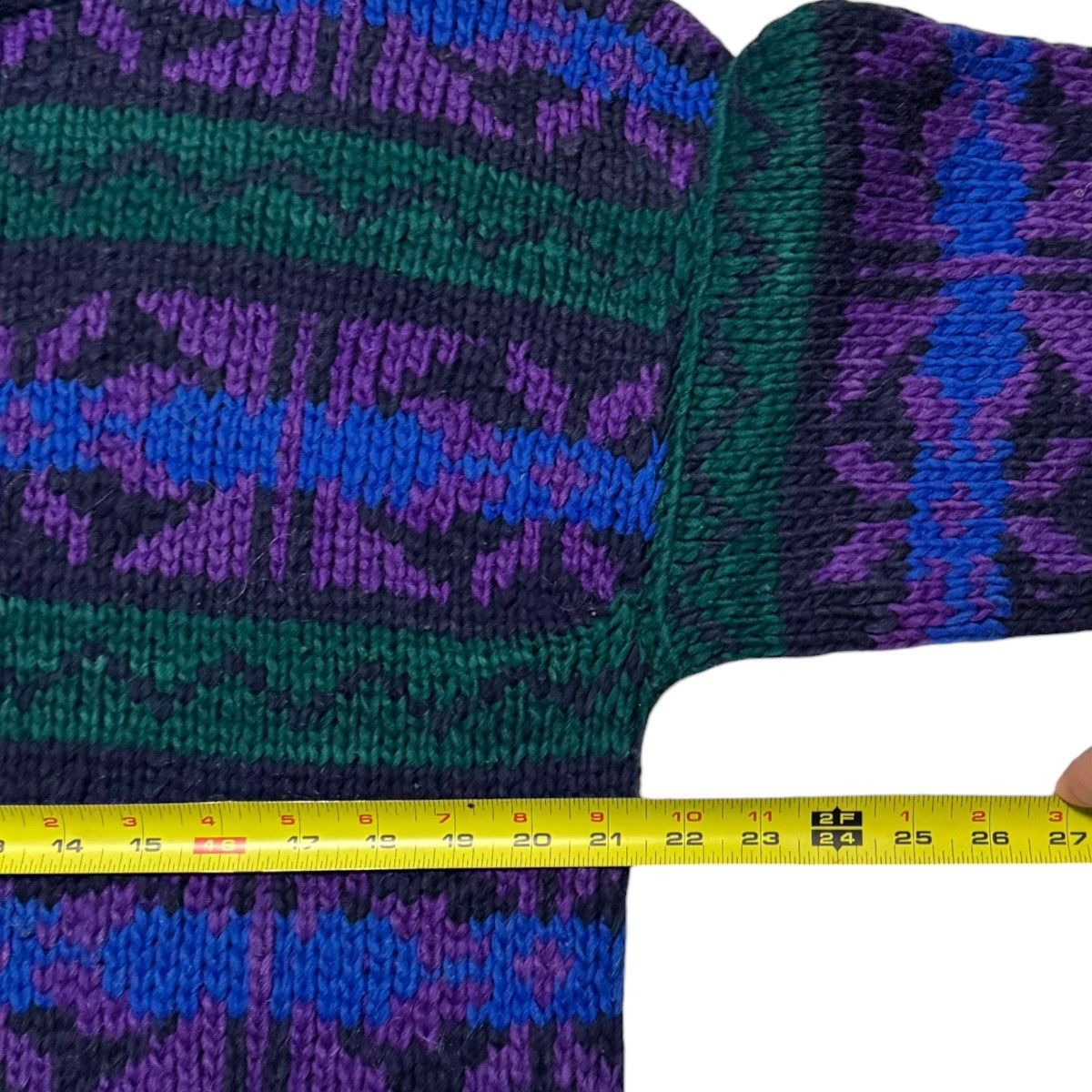 Vintage Vintage Rey Wear Patterned Knit Sweater Men's Large Heavy Size US L / EU 52-54 / 3 - 7 Thumbnail