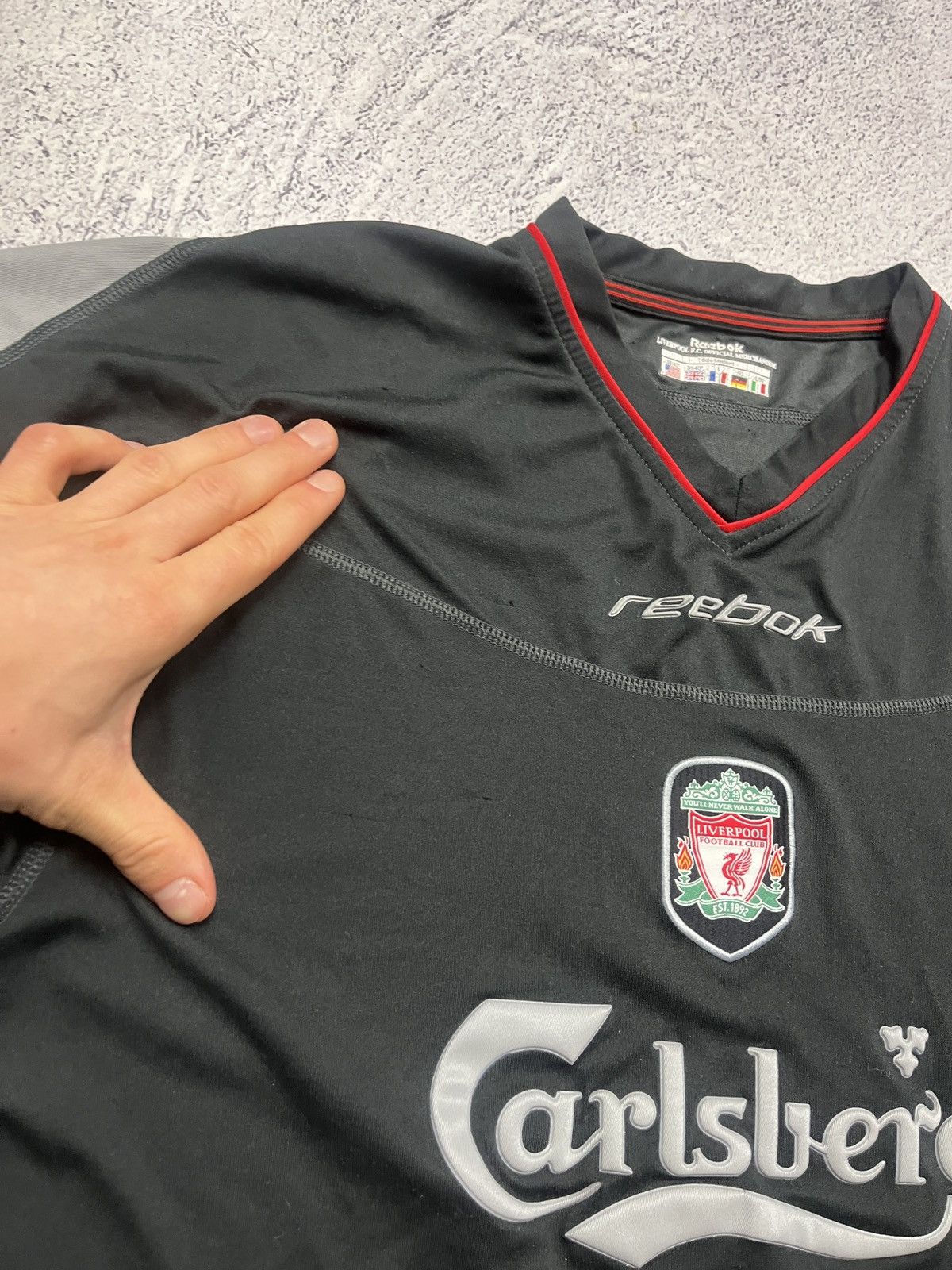 Reebok Vibtage Reebok Liverpool 2002-2003 Away Soccer Jersey Rare Size US L / EU 52-54 / 3 - 6 Thumbnail