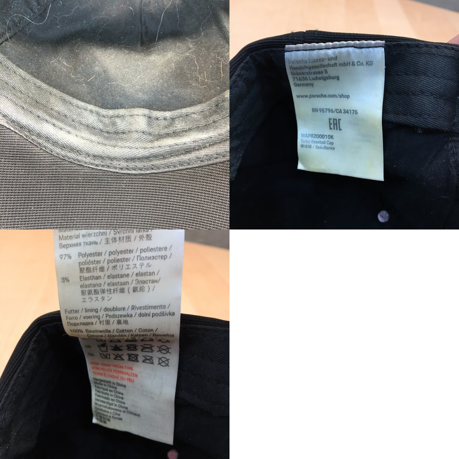 Vintage Porsche Baseball Cap Mens Strapback Black Racing Cars Sports Size ONE SIZE - 8 Thumbnail