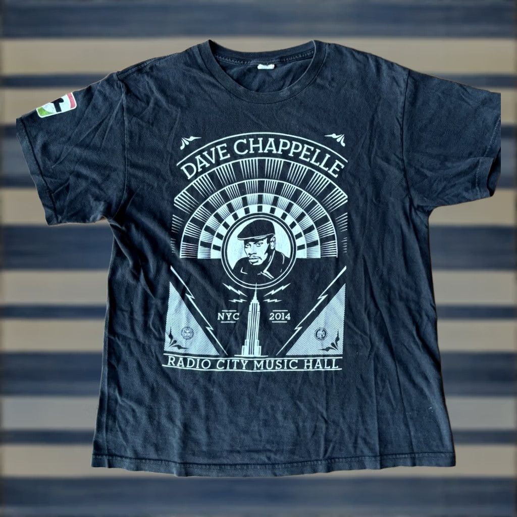 Delta Y2K Dave Chappelle Shirt Radio City Music Hall 2014 Tour T-Shirt Large Black Size US L / EU 52-54 / 3 - 1 Thumbnail