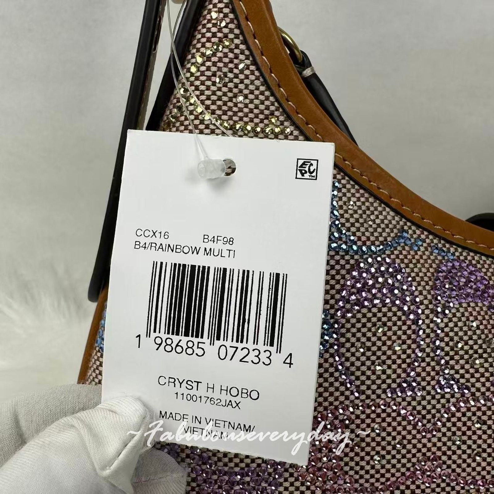 Coach Coach Hamptons HobO Shoulder Crystal Sig Jacquard Rainbow Size ONE SIZE - 5 Thumbnail