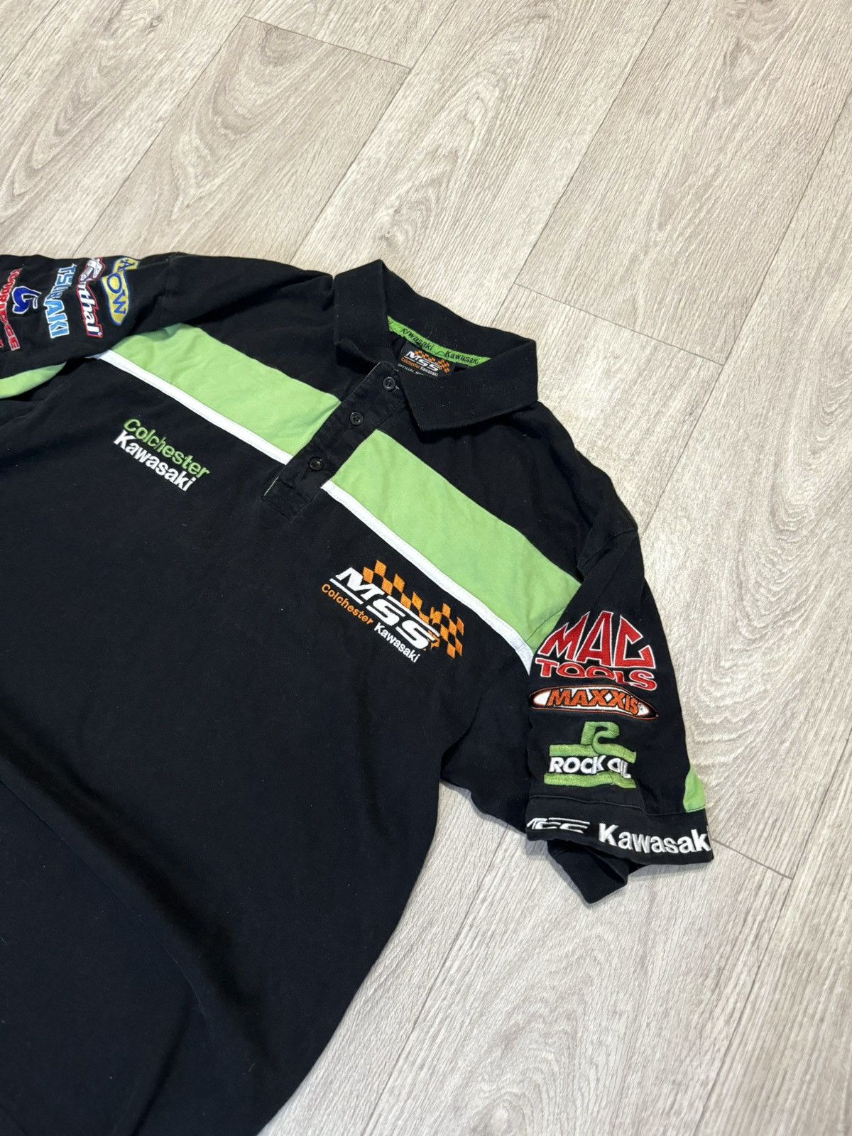 Vintage 🔷Vintage Kawasaki Racing Polo 90s🔷 Size US L / EU 52-54 / 3 - 3 Thumbnail
