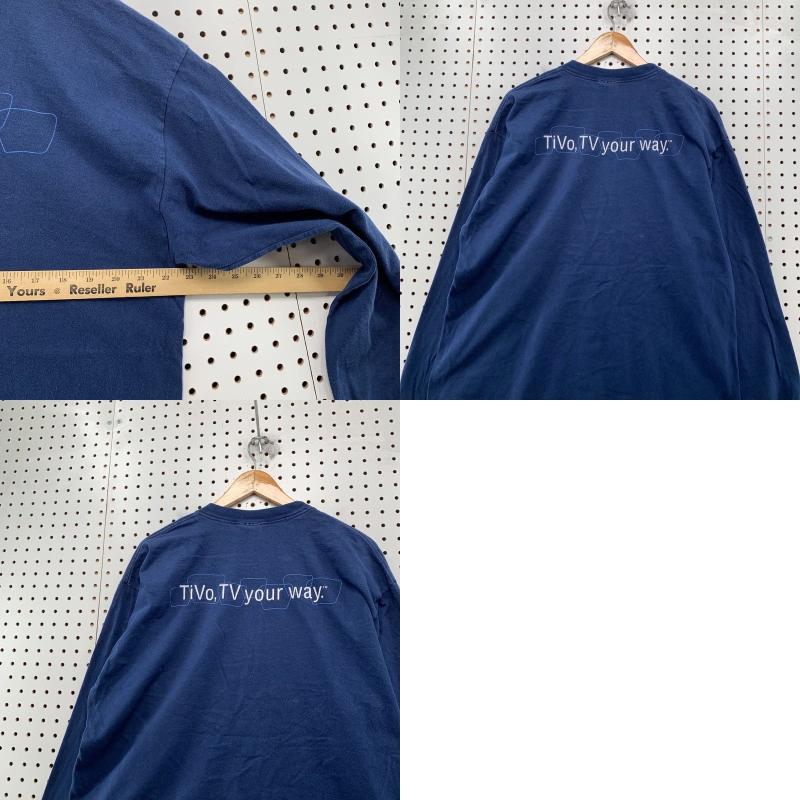 Hanes Vintage Hanes T-Shirt Mens XL Blue Long Sleeve 90s Punk Cyber Tivo Your Way Mall Size US XL / EU 56 / 4 - 9 Thumbnail