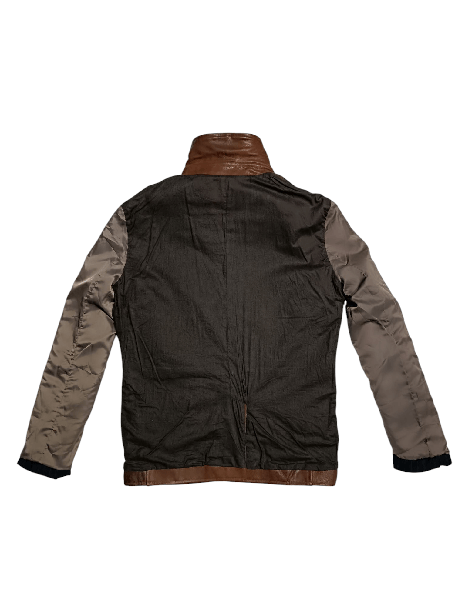Leather × Other Brown Leather Combine Polyester Peacoat Double Breasted Size US L / EU 52-54 / 3 - 9 Thumbnail