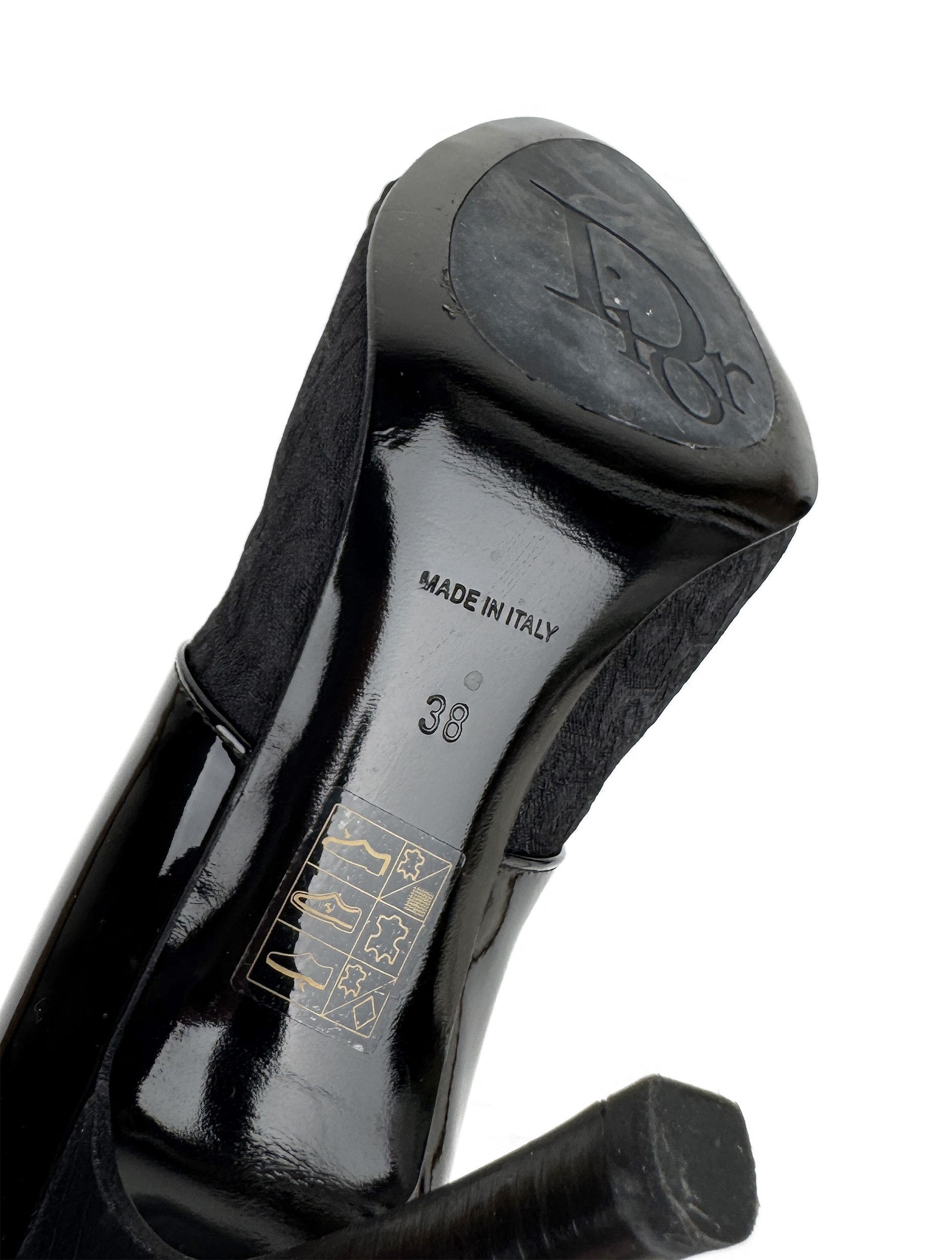 Dior Christian Dior Black Monogram Patent Leather Boots Heels Size US 8 / IT 38 - 10 Thumbnail