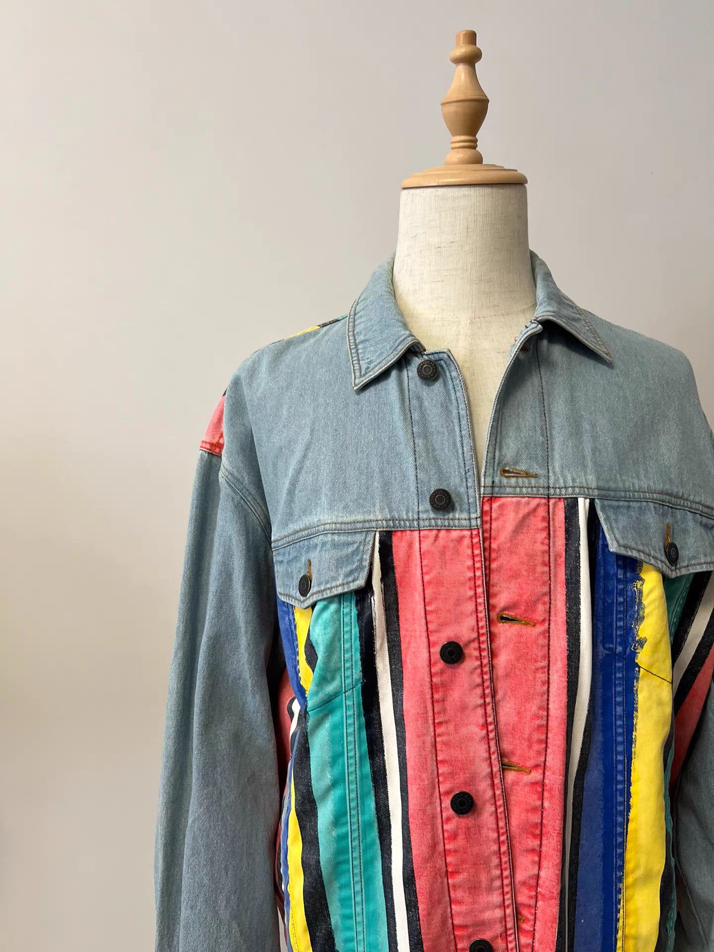 Tommy Hilfiger Tommy Hilfiger Color Block Denim Jacket K9 Size US M / EU 48-50 / 2 - 2 Thumbnail