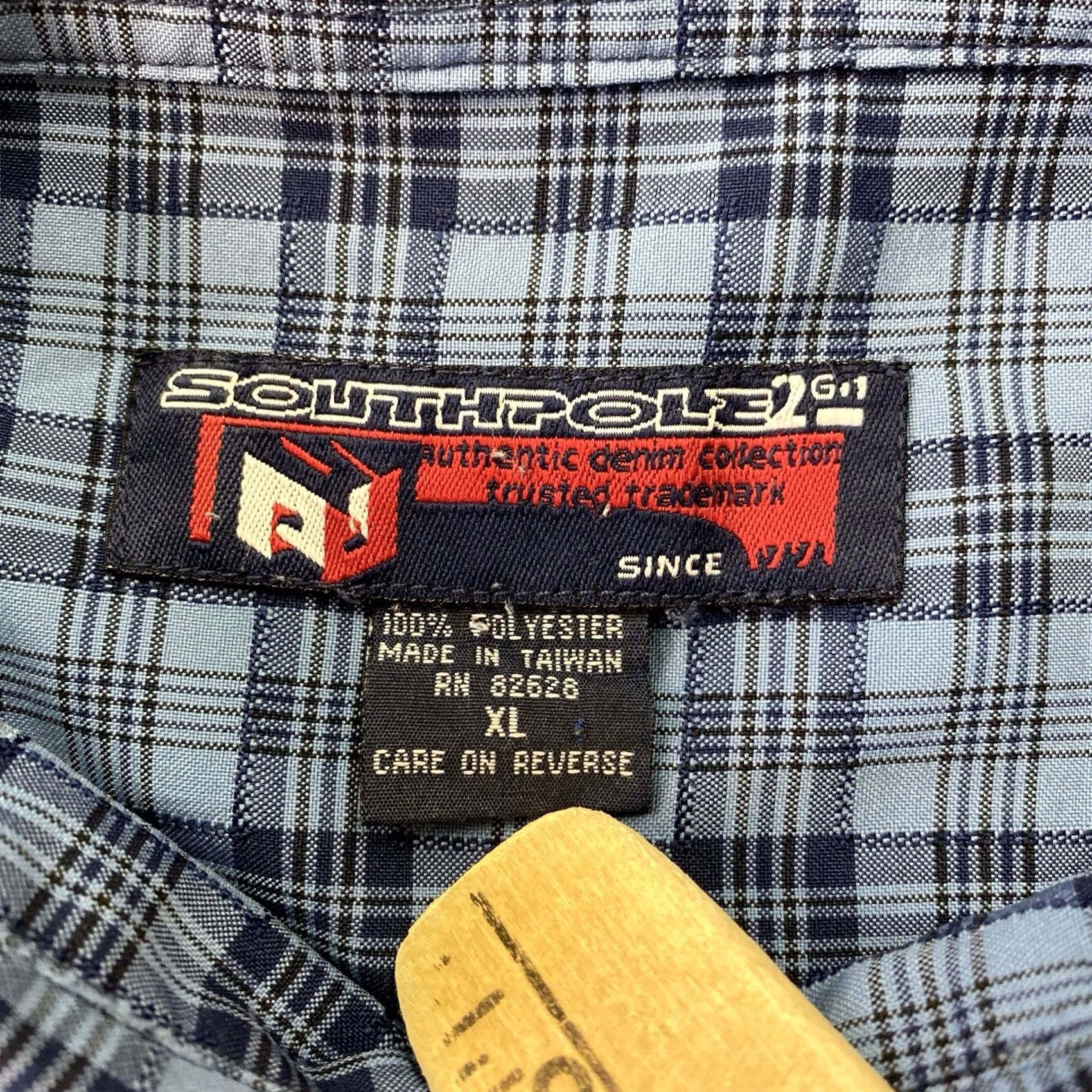 Southpole VINTAGE Southpole Shirt 90s Plaid Oversized Button-Up XL Blue Hip Hop Casual Mens Shirt Size US XL / EU 56 / 4 - 3 Thumbnail