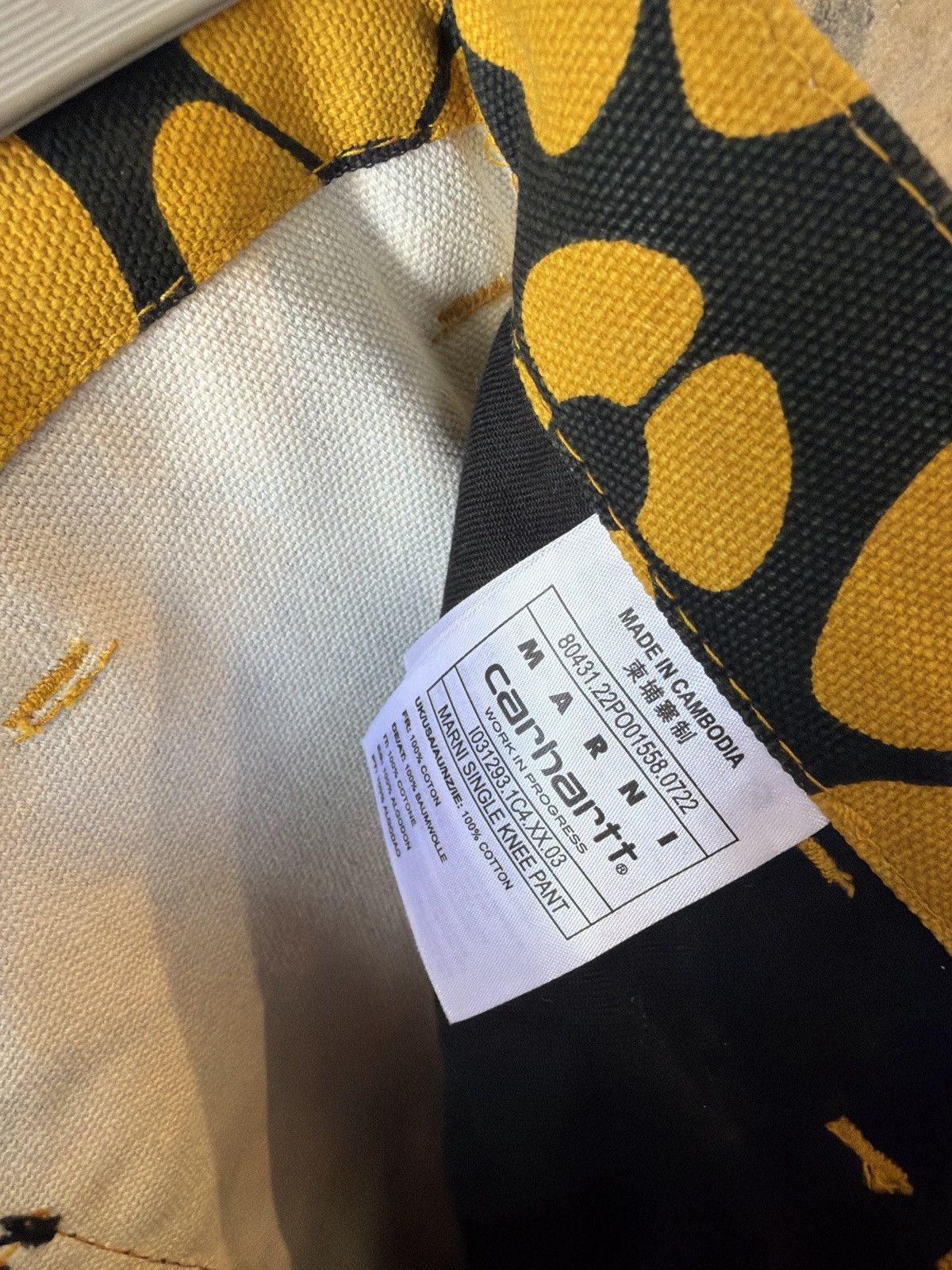 Carhartt Wip × Marni Marni x Carhartt WIP Workwear Pants (Yellow SZ XXS) Size US 26 / EU 42 - 5 Thumbnail