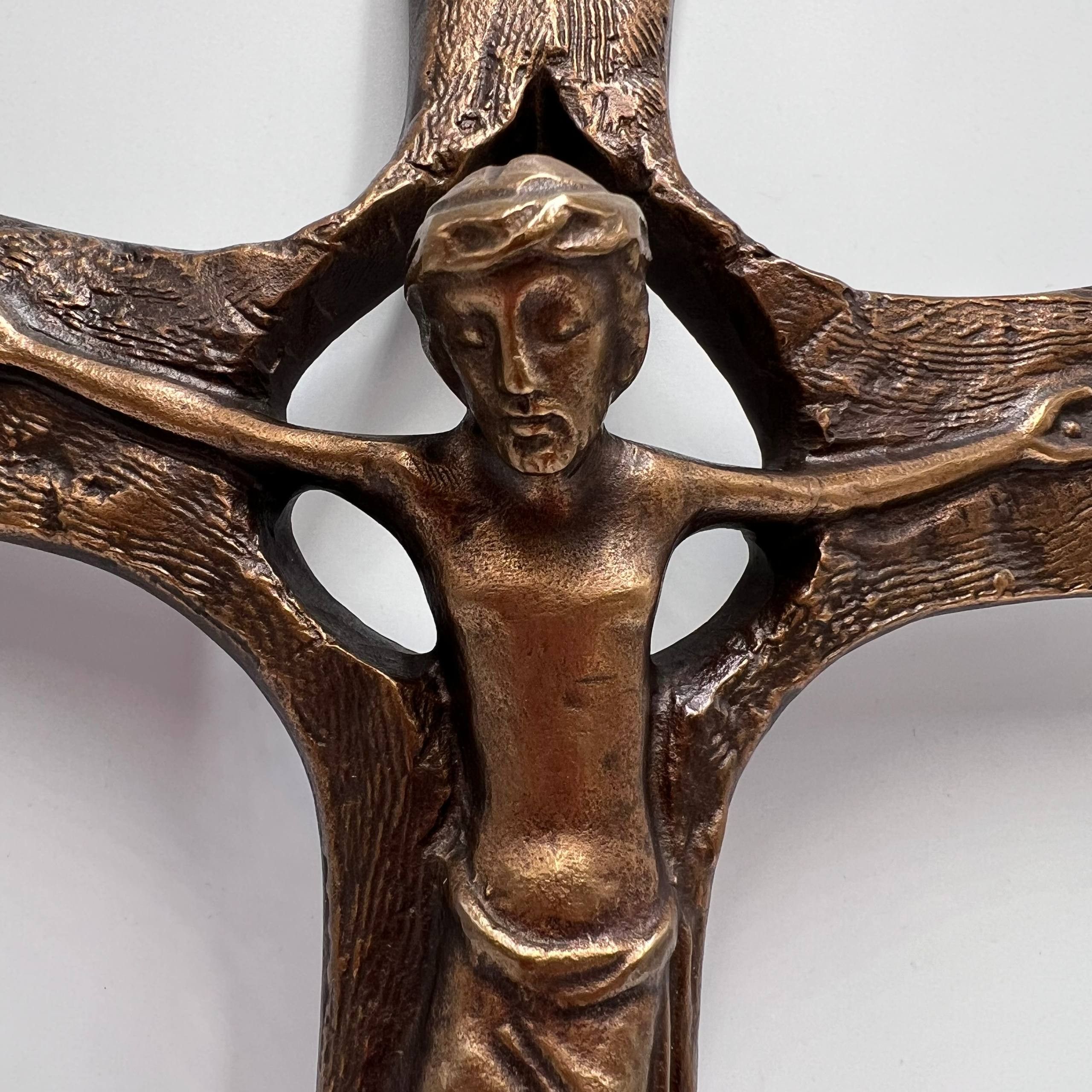Vintage Vintage Solid Bronze Crucifix Large 30x20 Jesus Cross Gift Size ONE SIZE - 2 Thumbnail