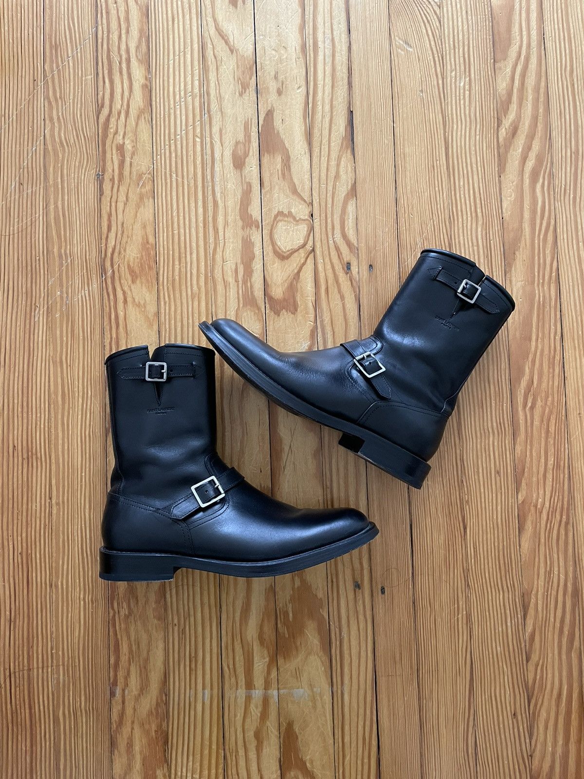 Saint laurent motorcycle boots clearance