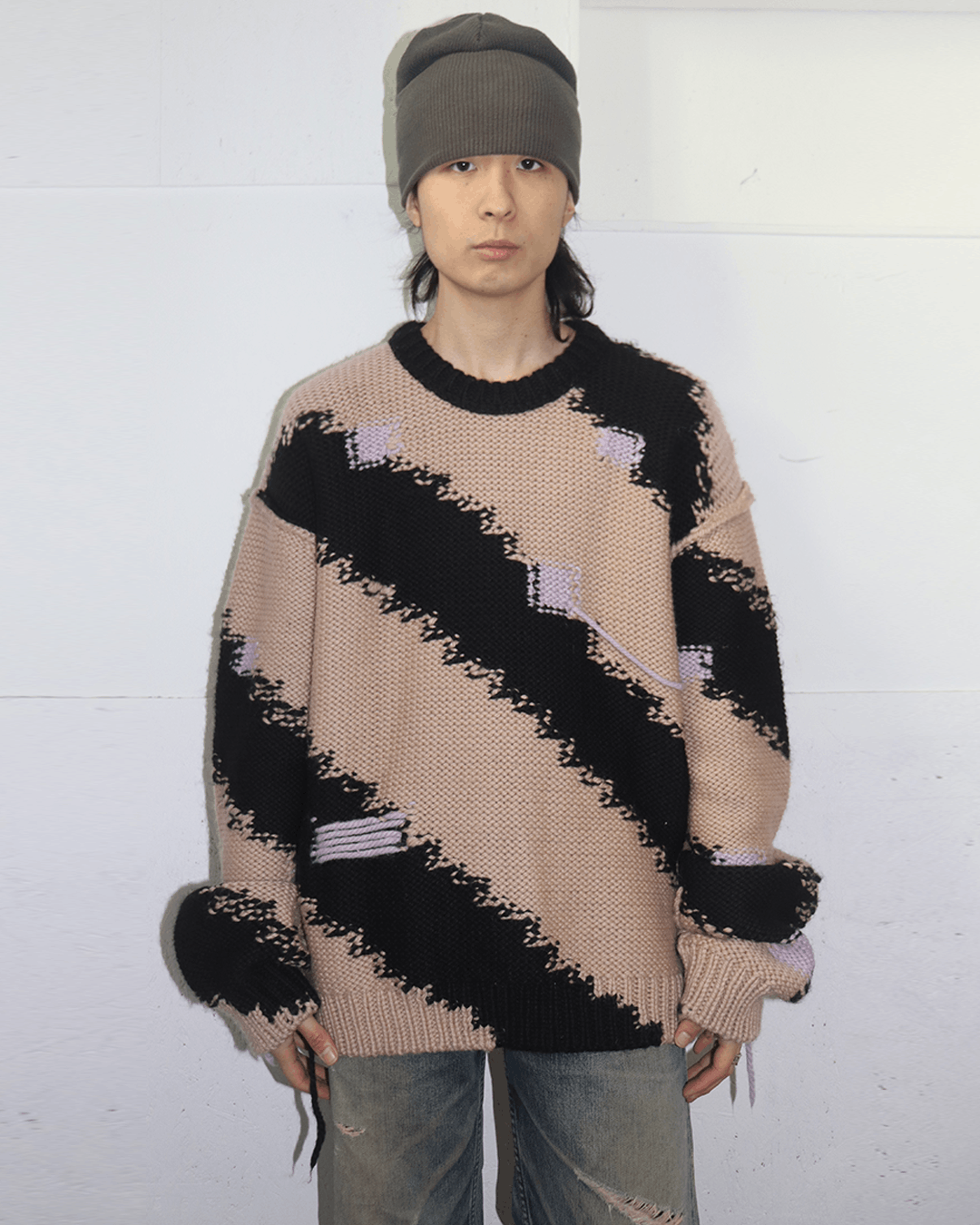 Calvin Klein 205W39NYC Calvin Klein 205W39NYC AW18 Bias Stripe Sweater Size US M / EU 48-50 / 2 - 2 Thumbnail